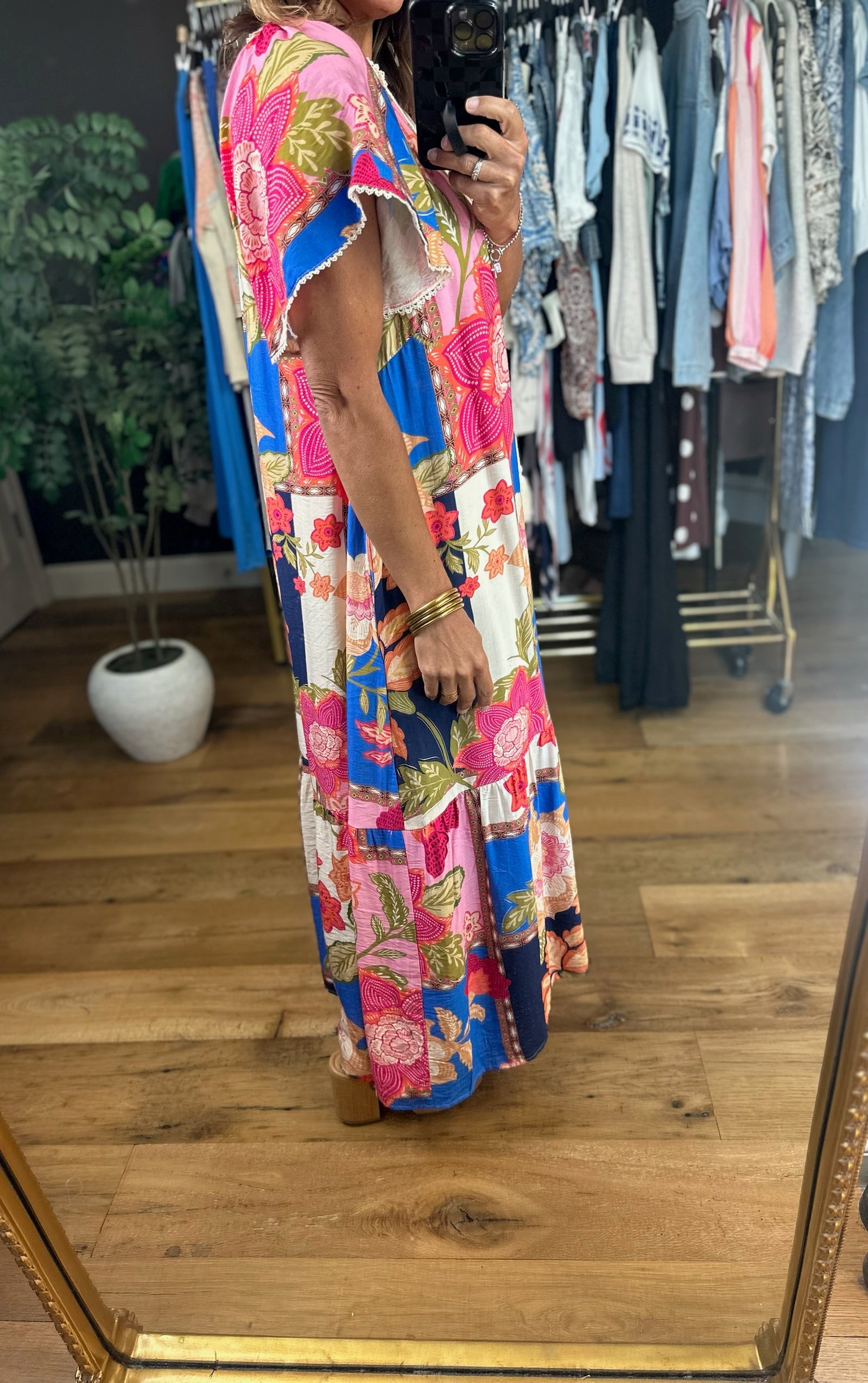Blessed Bliss Floral Maxi Dress-Dresses-Umgee-Anna Kaytes Boutique, Women's Fashion Boutique in Grinnell, Iowa