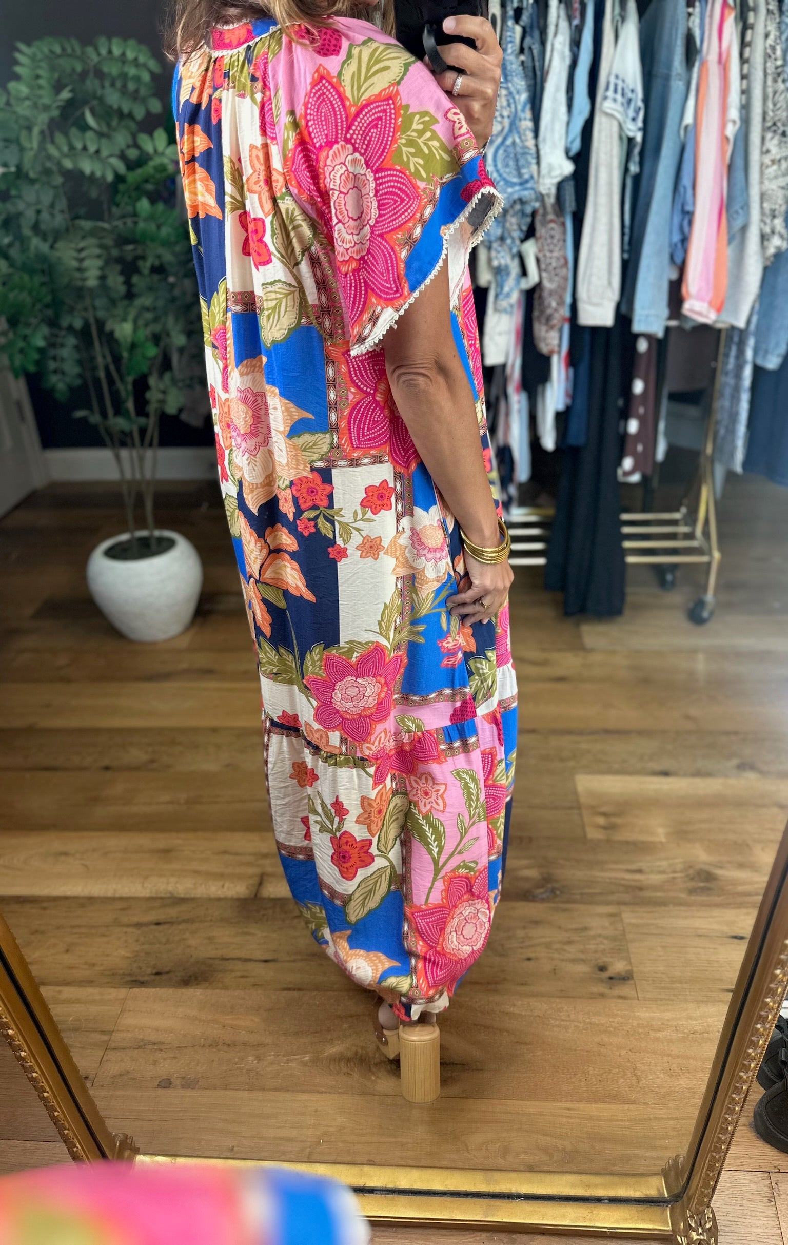 Blessed Bliss Floral Maxi Dress-Dresses-Umgee-Anna Kaytes Boutique, Women's Fashion Boutique in Grinnell, Iowa