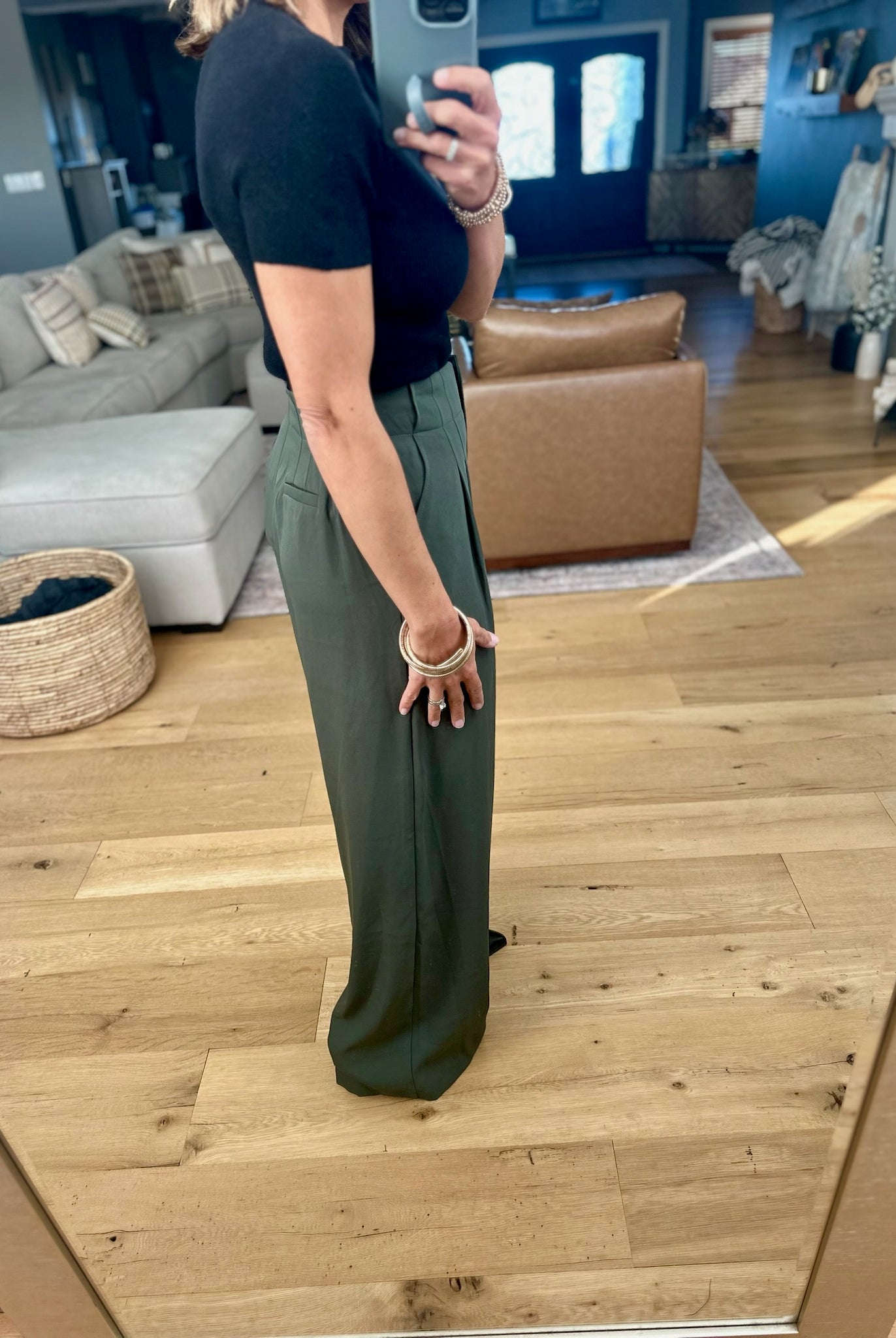 In The Loop High-Waisted Trouser Pants-Pants-Skies Are Blue-Anna Kaytes Boutique, Women's Fashion Boutique in Grinnell, Iowa