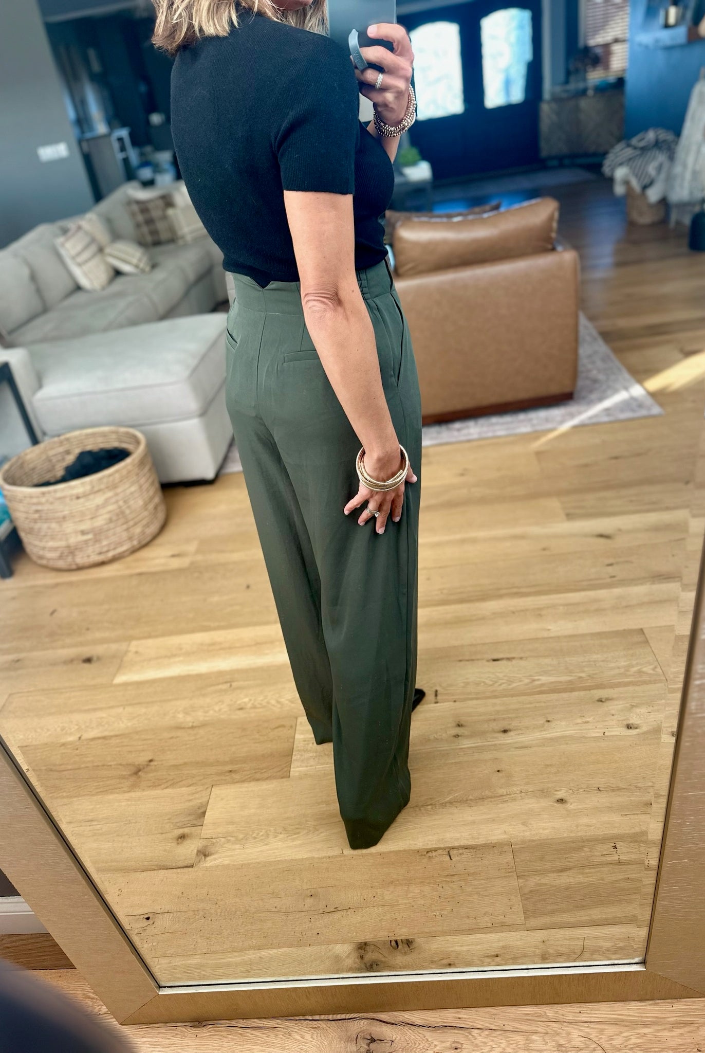 In The Loop High-Waisted Trouser Pants-Pants-Skies Are Blue-Anna Kaytes Boutique, Women's Fashion Boutique in Grinnell, Iowa