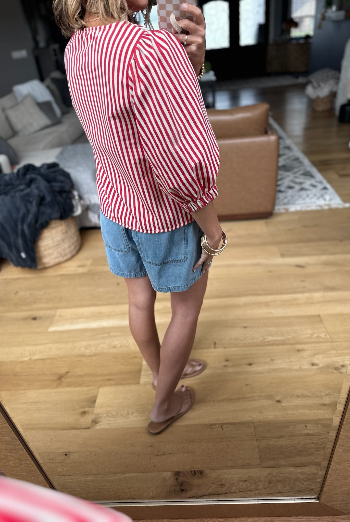 Back Around Bow-Detail Striped Top - Red-Jodifl-Anna Kaytes Boutique, Women's Fashion Boutique in Grinnell, Iowa