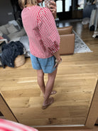 Back Around Bow-Detail Striped Top - Red-Jodifl-Anna Kaytes Boutique, Women's Fashion Boutique in Grinnell, Iowa