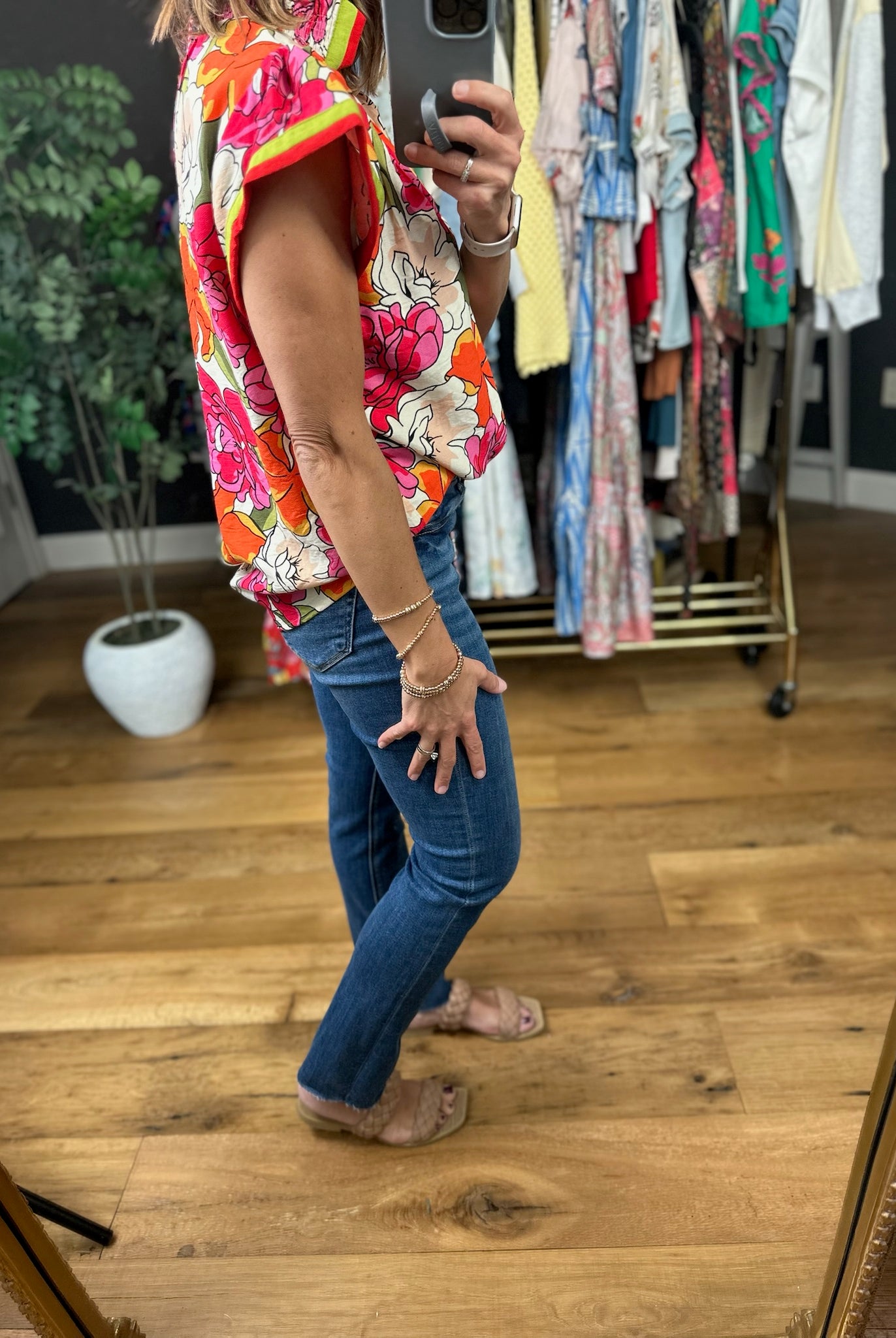 Spring Memories Floral Top-Short Sleeves-Umgee-Anna Kaytes Boutique, Women's Fashion Boutique in Grinnell, Iowa