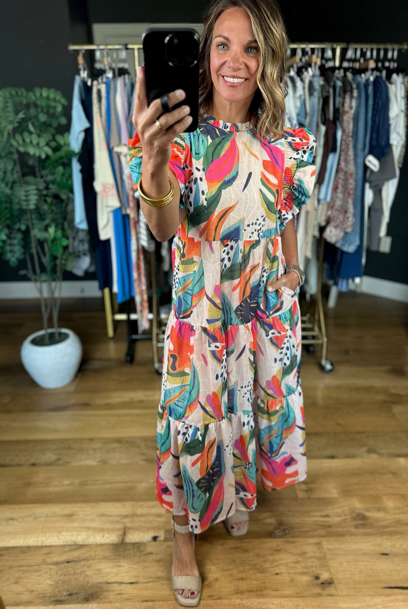 Fresh Air Flutter-Sleeve Dress-Dresses-Jodifl-Anna Kaytes Boutique, Women's Fashion Boutique in Grinnell, Iowa