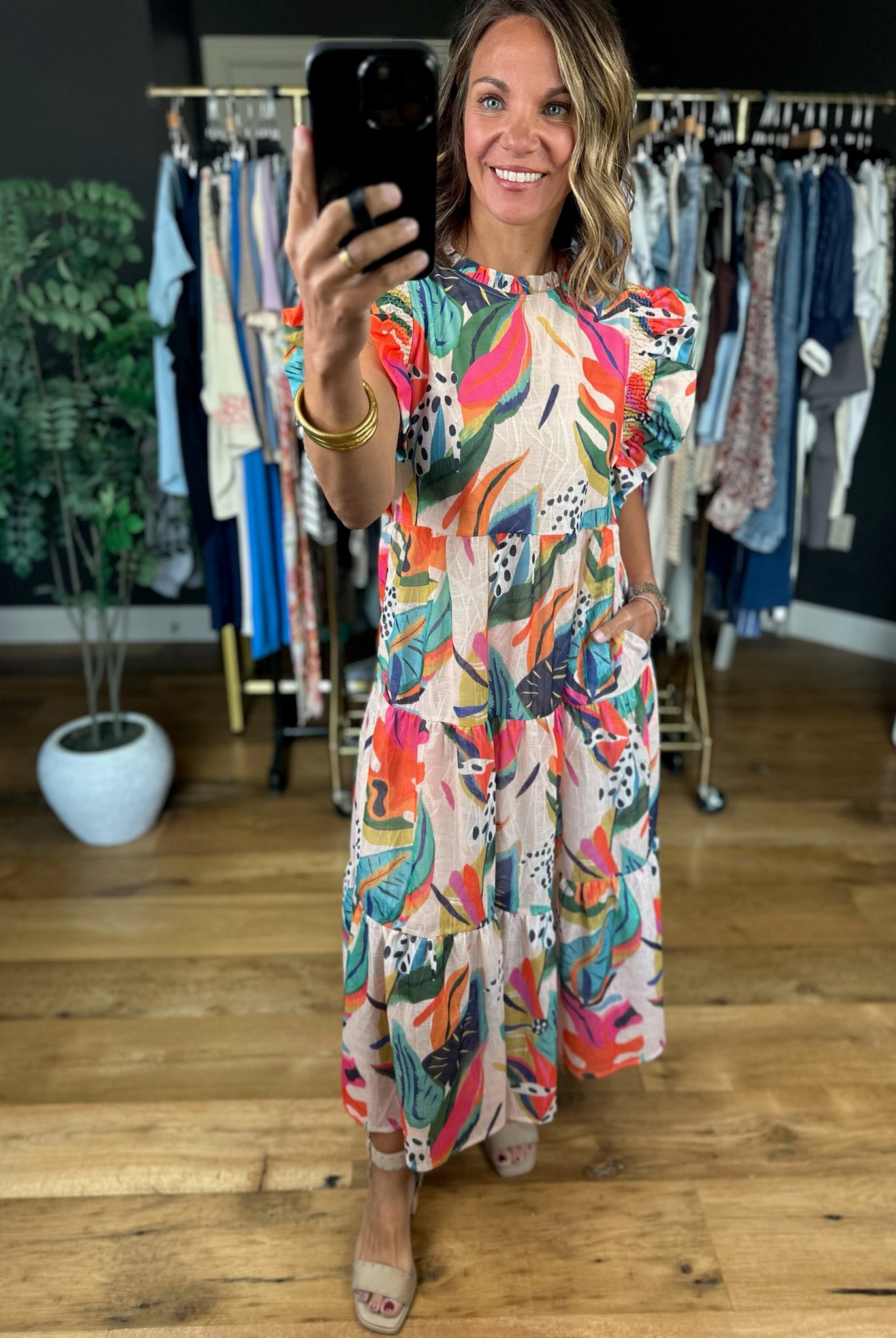 Fresh Air Flutter-Sleeve Dress-Dresses-Jodifl-Anna Kaytes Boutique, Women's Fashion Boutique in Grinnell, Iowa