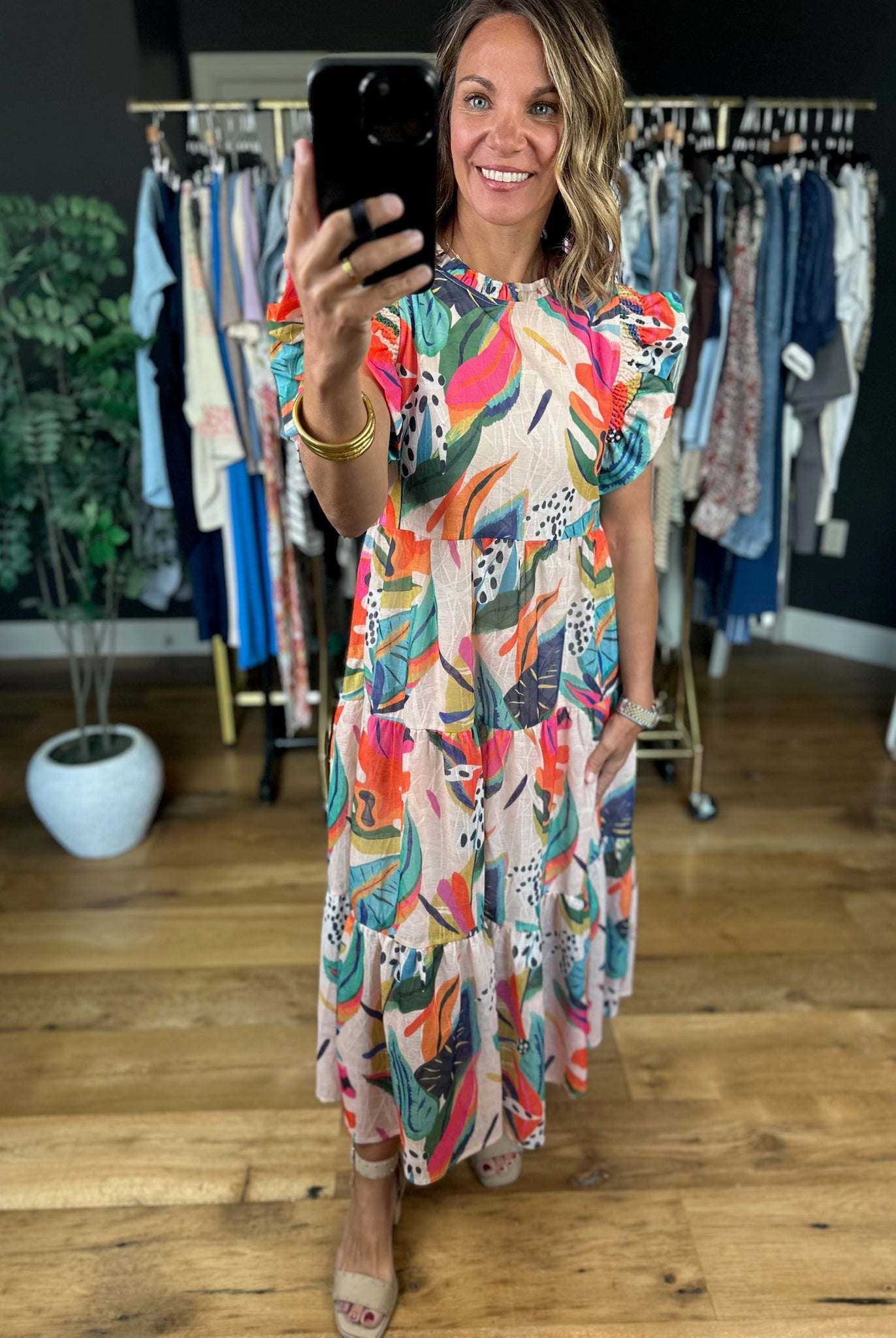 Fresh Air Flutter-Sleeve Dress-Dresses-Jodifl-Anna Kaytes Boutique, Women's Fashion Boutique in Grinnell, Iowa