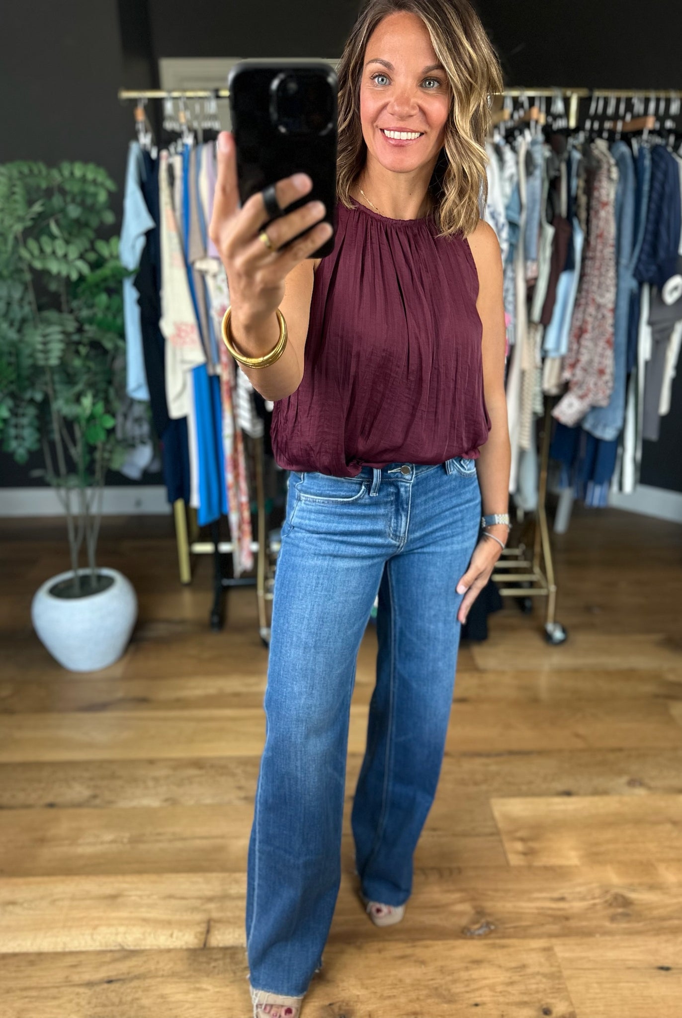 The Laine Mid-Rise Wide-Leg Denim-Jeans-Flying Monkey-Anna Kaytes Boutique, Women's Fashion Boutique in Grinnell, Iowa