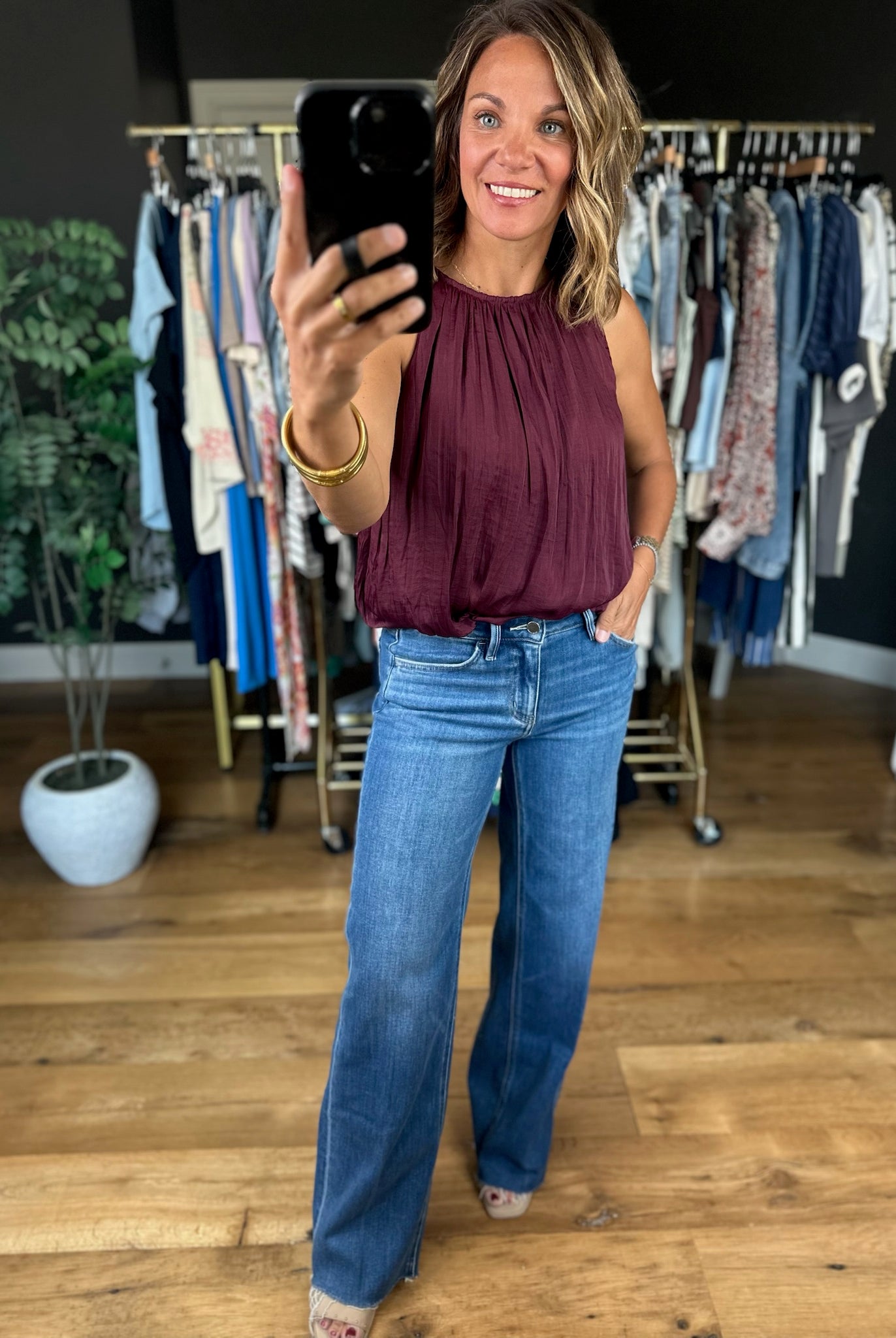 The Laine Mid-Rise Wide-Leg Denim-Jeans-Flying Monkey-Anna Kaytes Boutique, Women's Fashion Boutique in Grinnell, Iowa