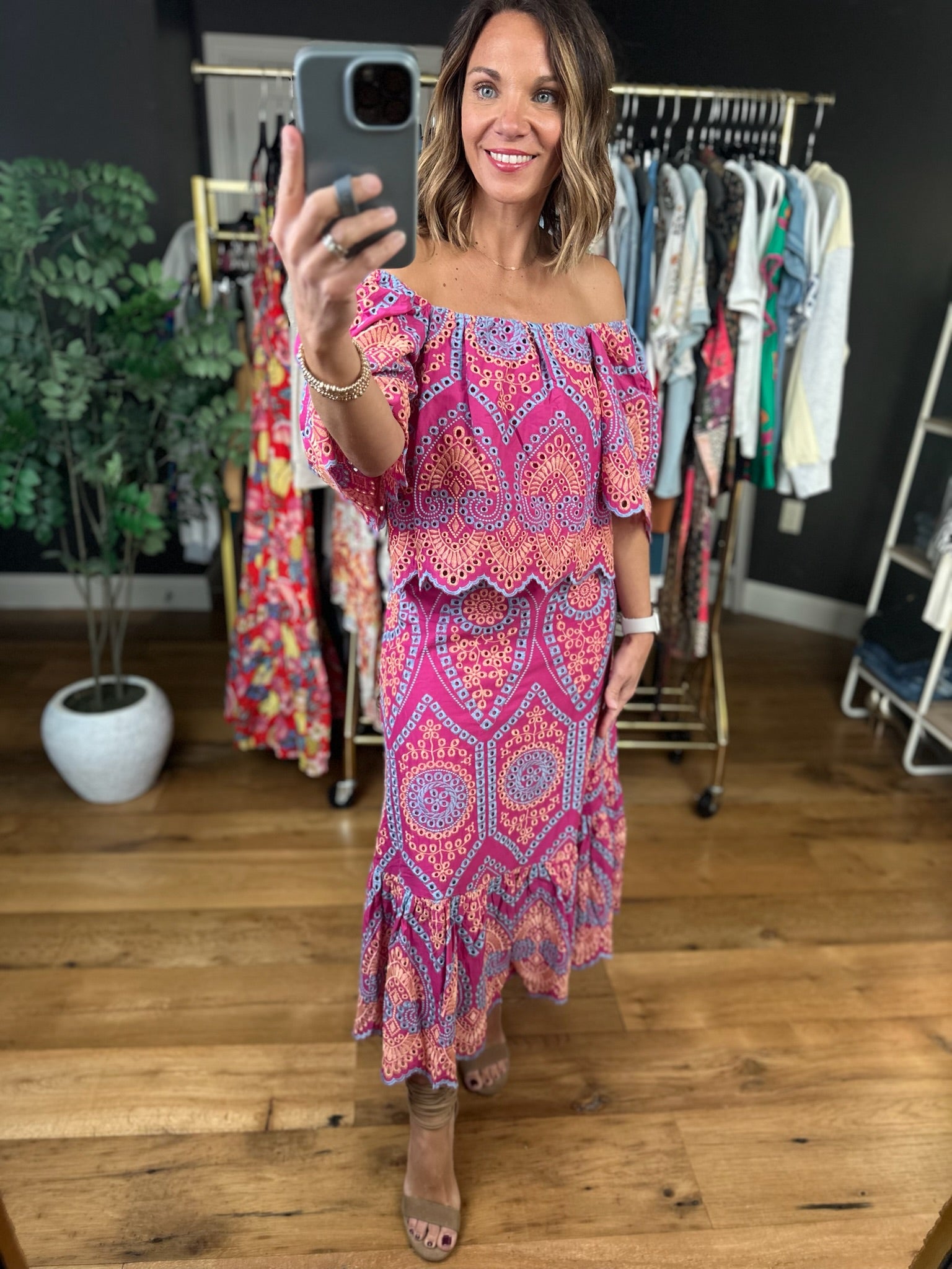 Magic Garden Eyelet Skirt-Dresses-Fate-Anna Kaytes Boutique, Women's Fashion Boutique in Grinnell, Iowa