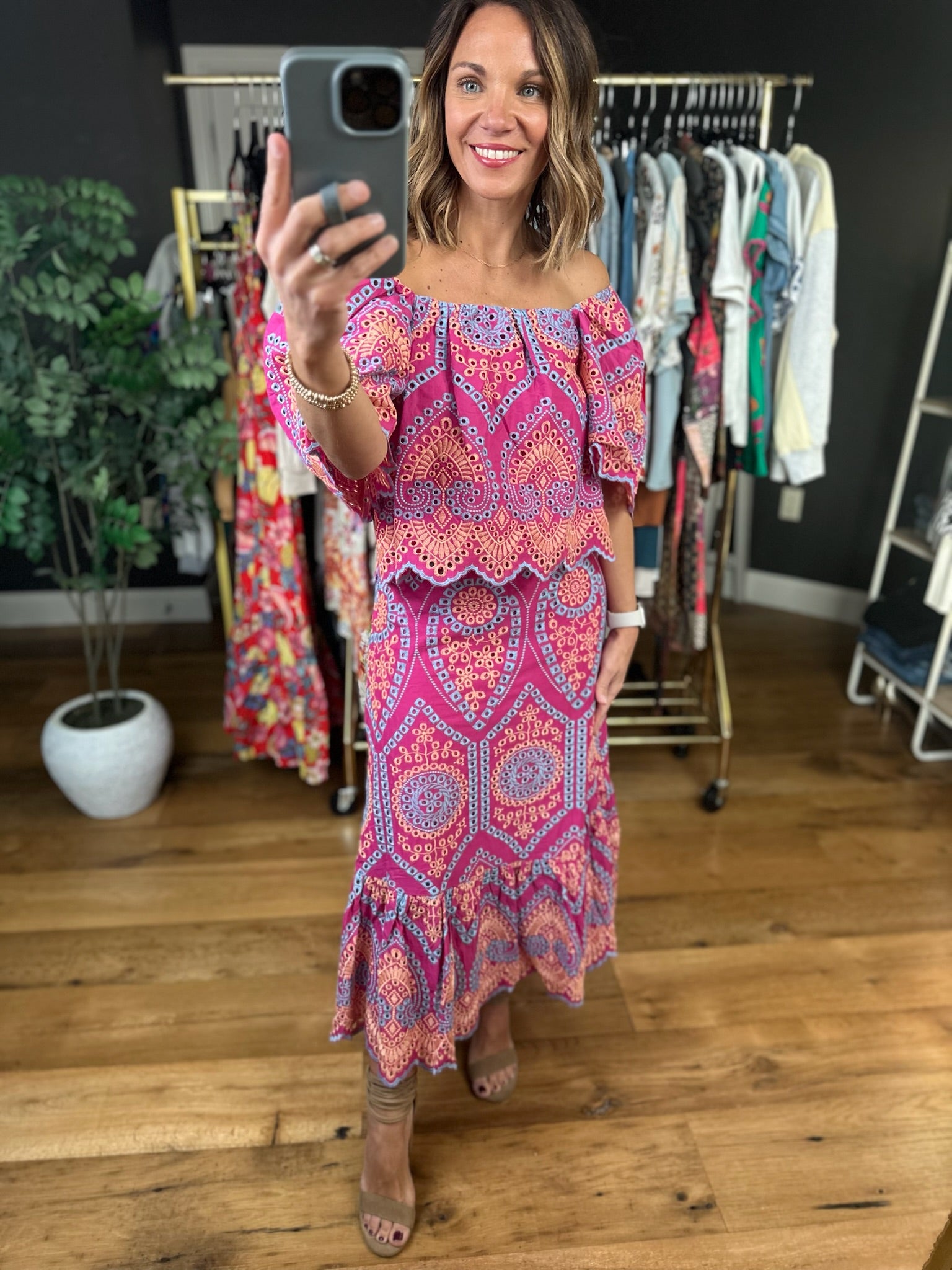 Magic Garden Eyelet Skirt-Dresses-Fate-Anna Kaytes Boutique, Women's Fashion Boutique in Grinnell, Iowa