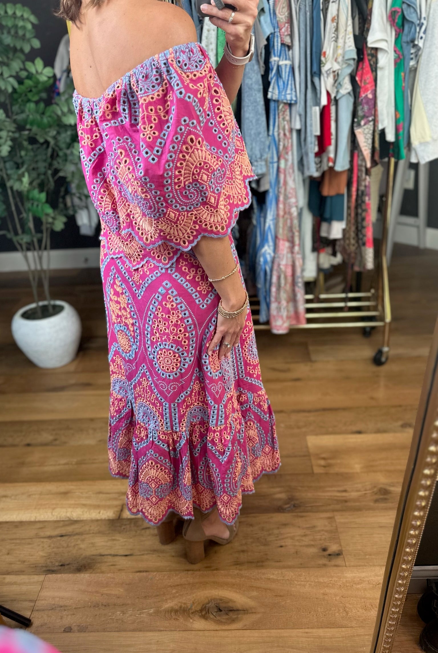 Magic Garden Eyelet Skirt-Dresses-Fate-Anna Kaytes Boutique, Women's Fashion Boutique in Grinnell, Iowa