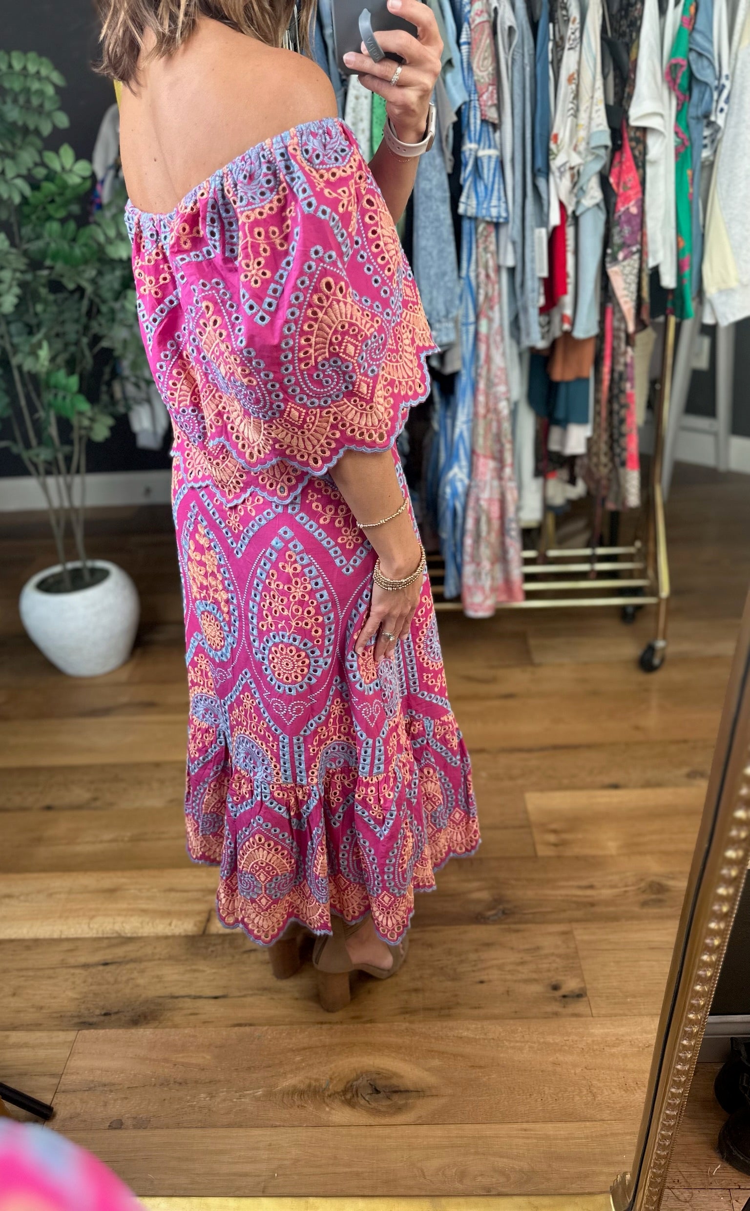 Magic Garden Eyelet Skirt-Dresses-Fate-Anna Kaytes Boutique, Women's Fashion Boutique in Grinnell, Iowa