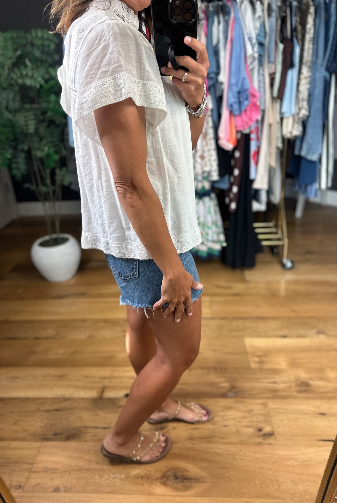 Above Average Lace-Detail Top-Short Sleeves-Fate-Anna Kaytes Boutique, Women's Fashion Boutique in Grinnell, Iowa
