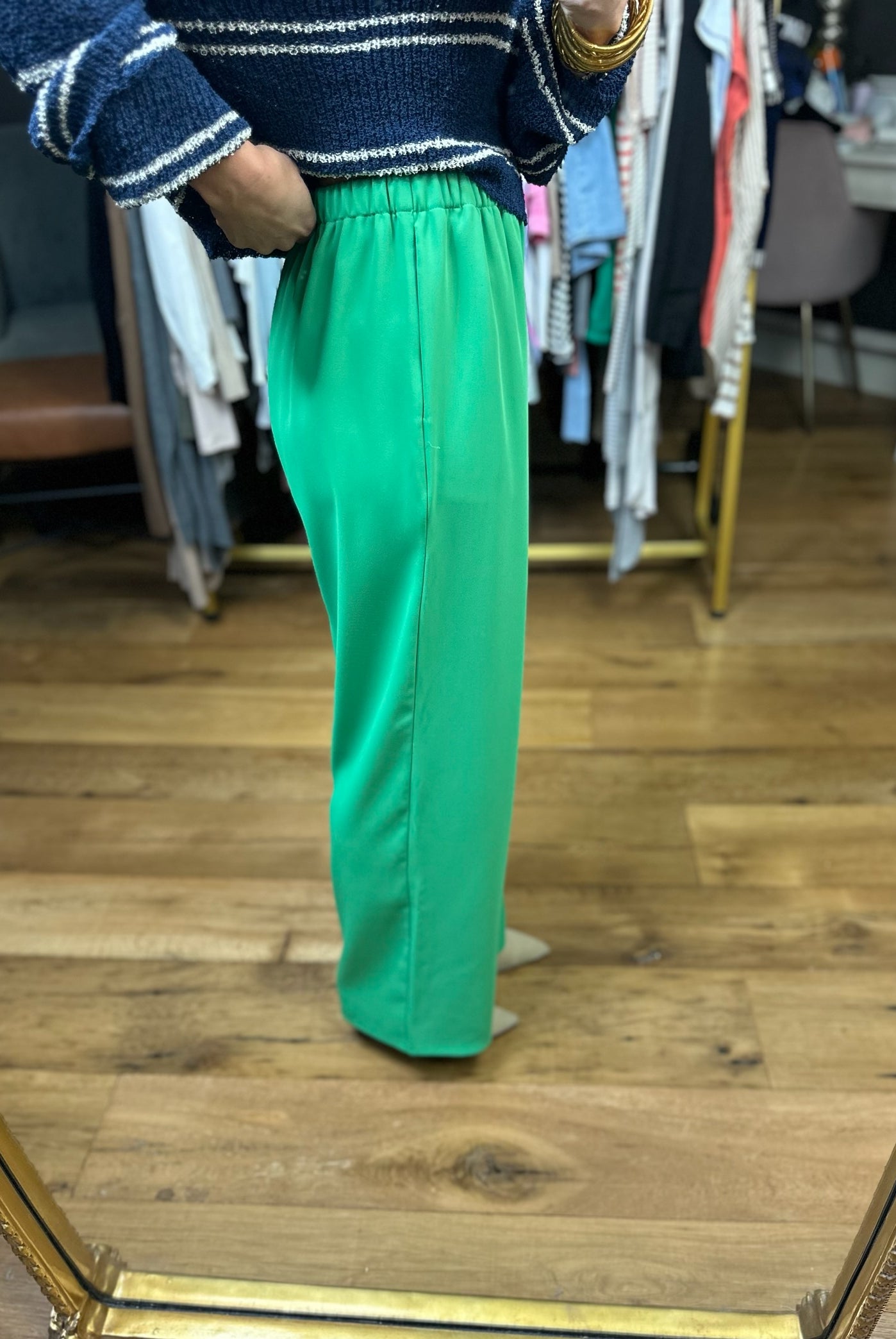 The Jade Wide-Leg Trouser - Green-Wishlist-Anna Kaytes Boutique, Women's Fashion Boutique in Grinnell, Iowa
