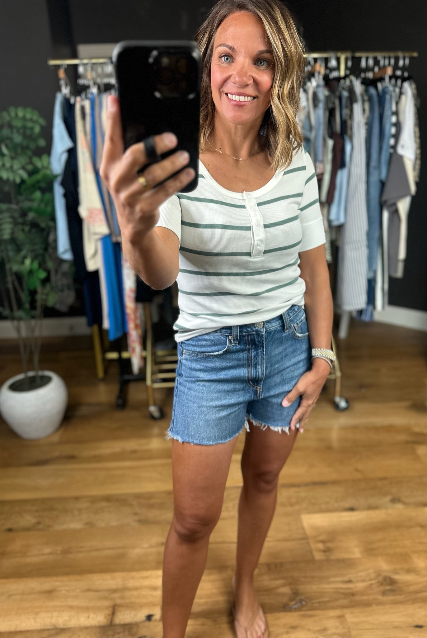 Everything You Love Striped Top-Short Sleeves-Be Cool-Anna Kaytes Boutique, Women's Fashion Boutique in Grinnell, Iowa
