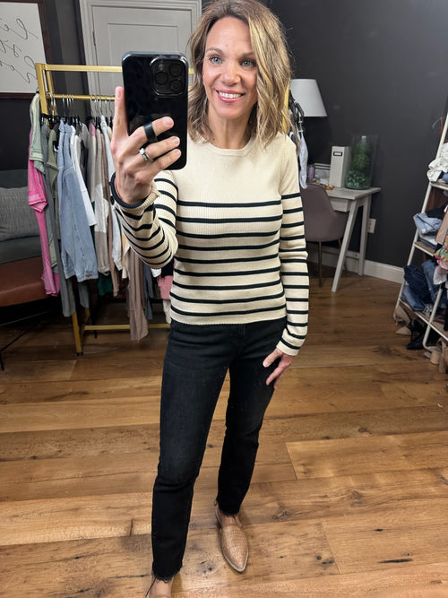 To Do So Striped Lightweight Sweater - Oatmeal-Entro T21785-Anna Kaytes Boutique, Women's Fashion Boutique in Grinnell, Iowa