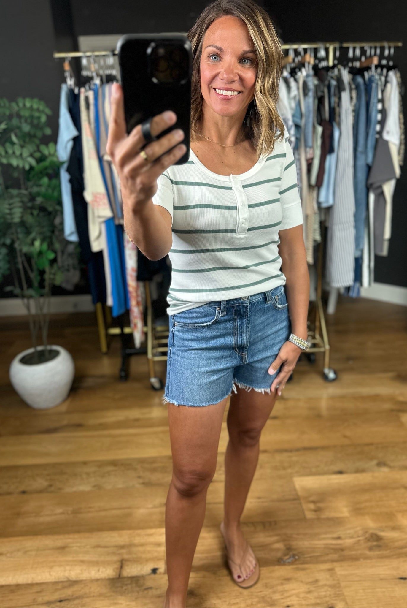 Everything You Love Striped Top-Short Sleeves-Be Cool-Anna Kaytes Boutique, Women's Fashion Boutique in Grinnell, Iowa
