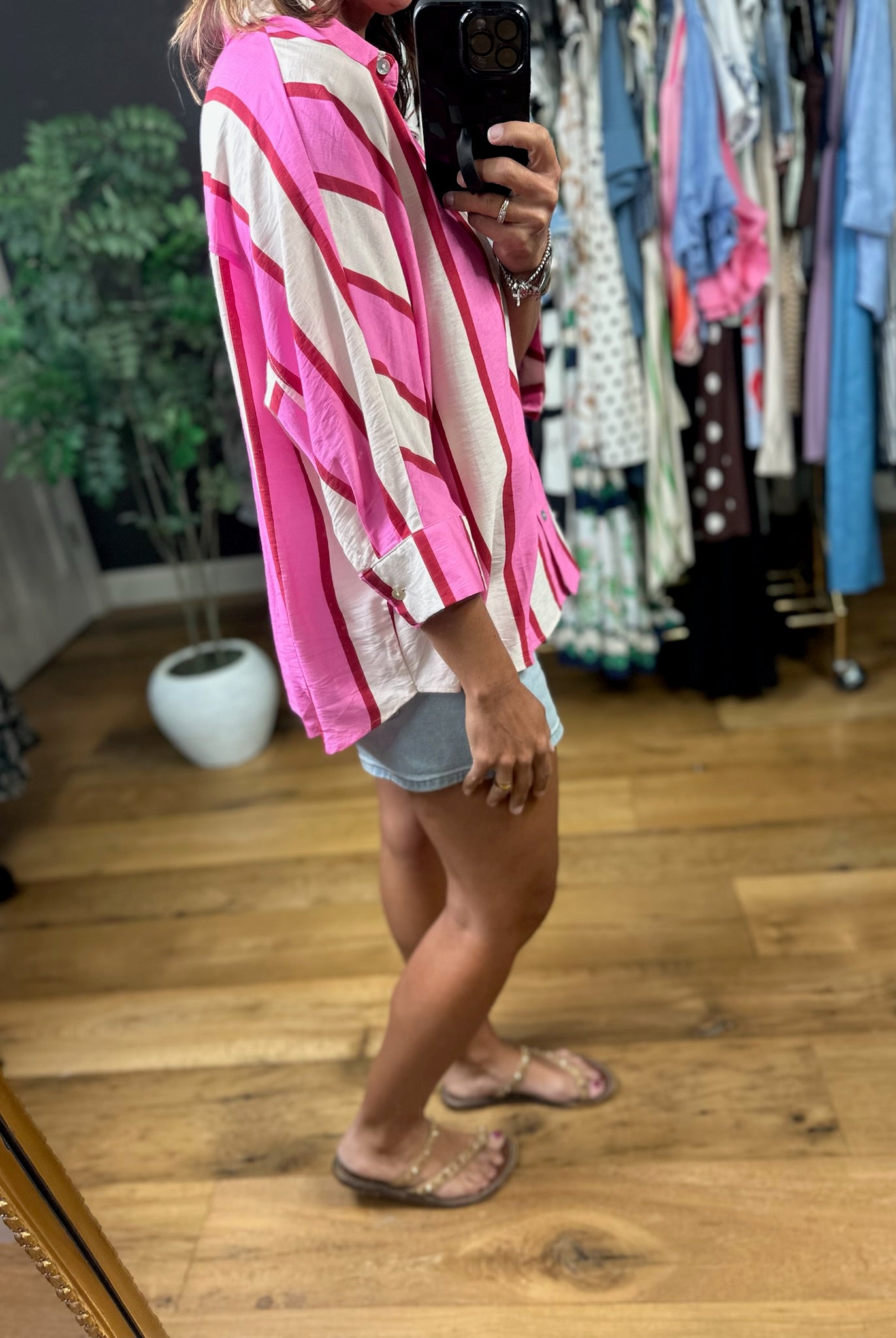 Trust The Process Button-Down Top-Short Sleeves-Entro-Anna Kaytes Boutique, Women's Fashion Boutique in Grinnell, Iowa