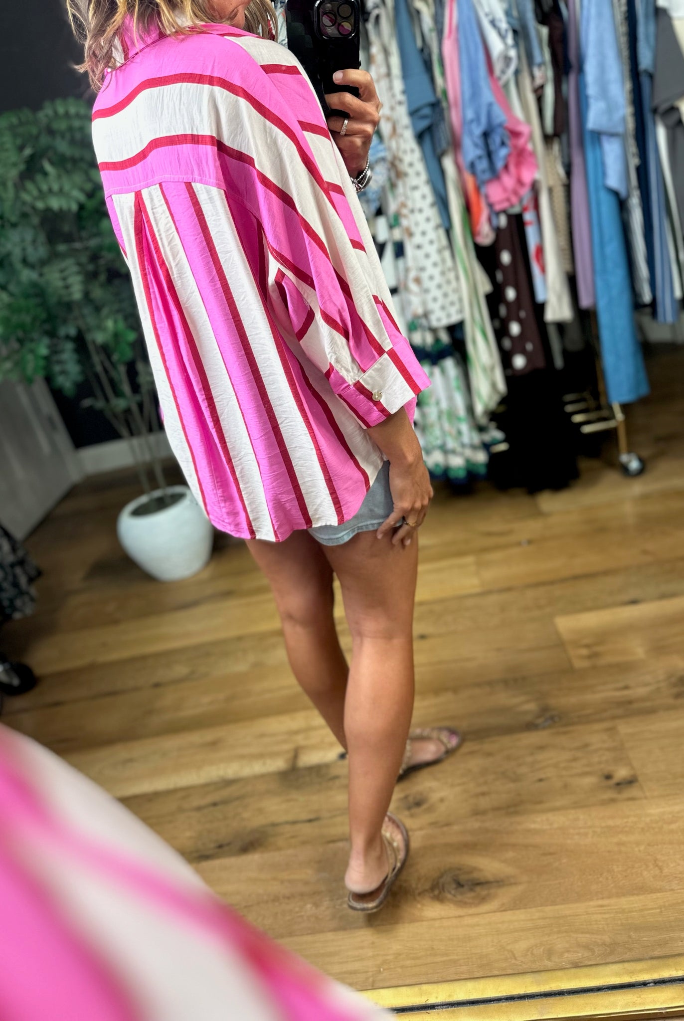 Trust The Process Button-Down Top-Short Sleeves-Entro-Anna Kaytes Boutique, Women's Fashion Boutique in Grinnell, Iowa