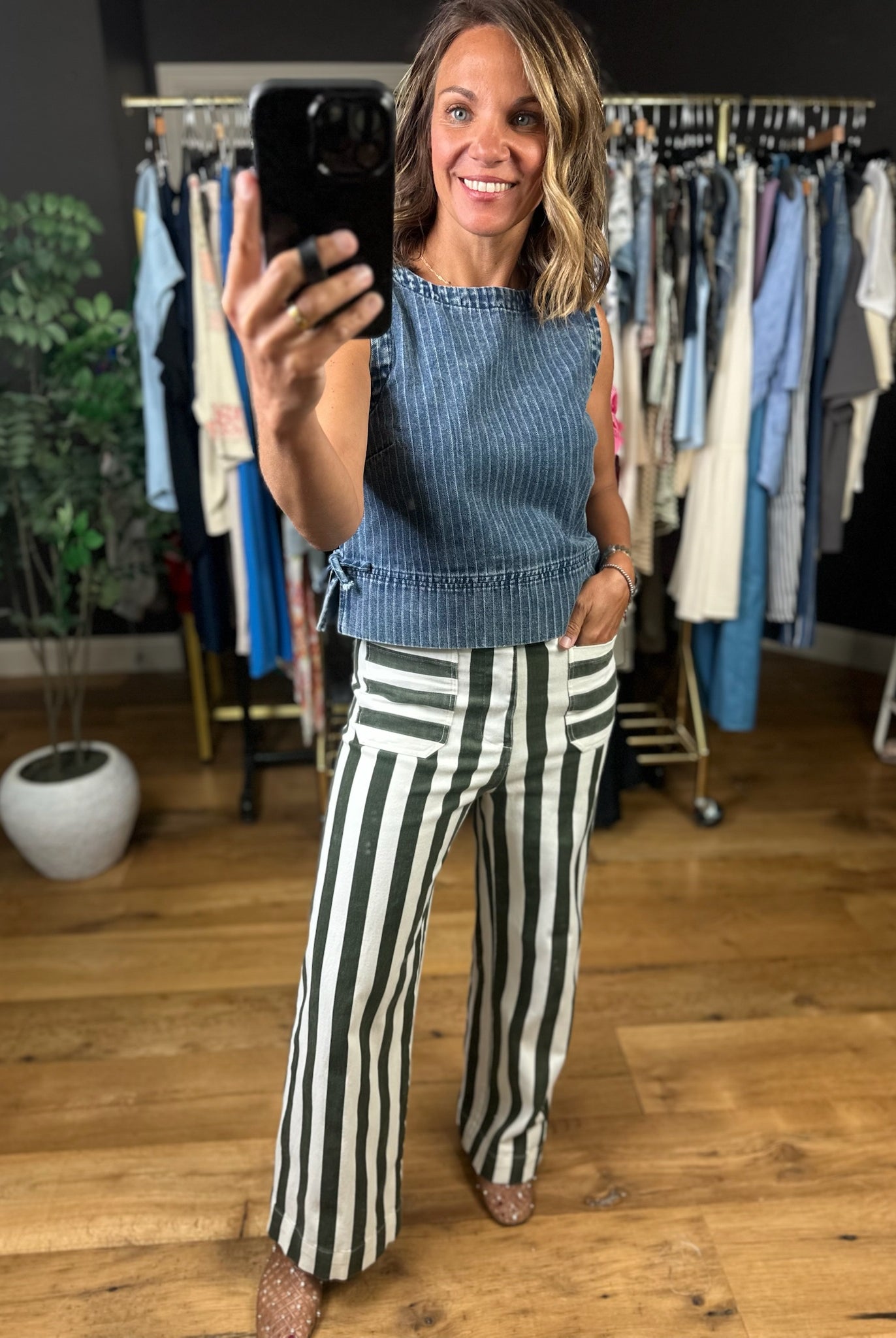 The Claire Striped Pant-Pants-ee:some-Anna Kaytes Boutique, Women's Fashion Boutique in Grinnell, Iowa