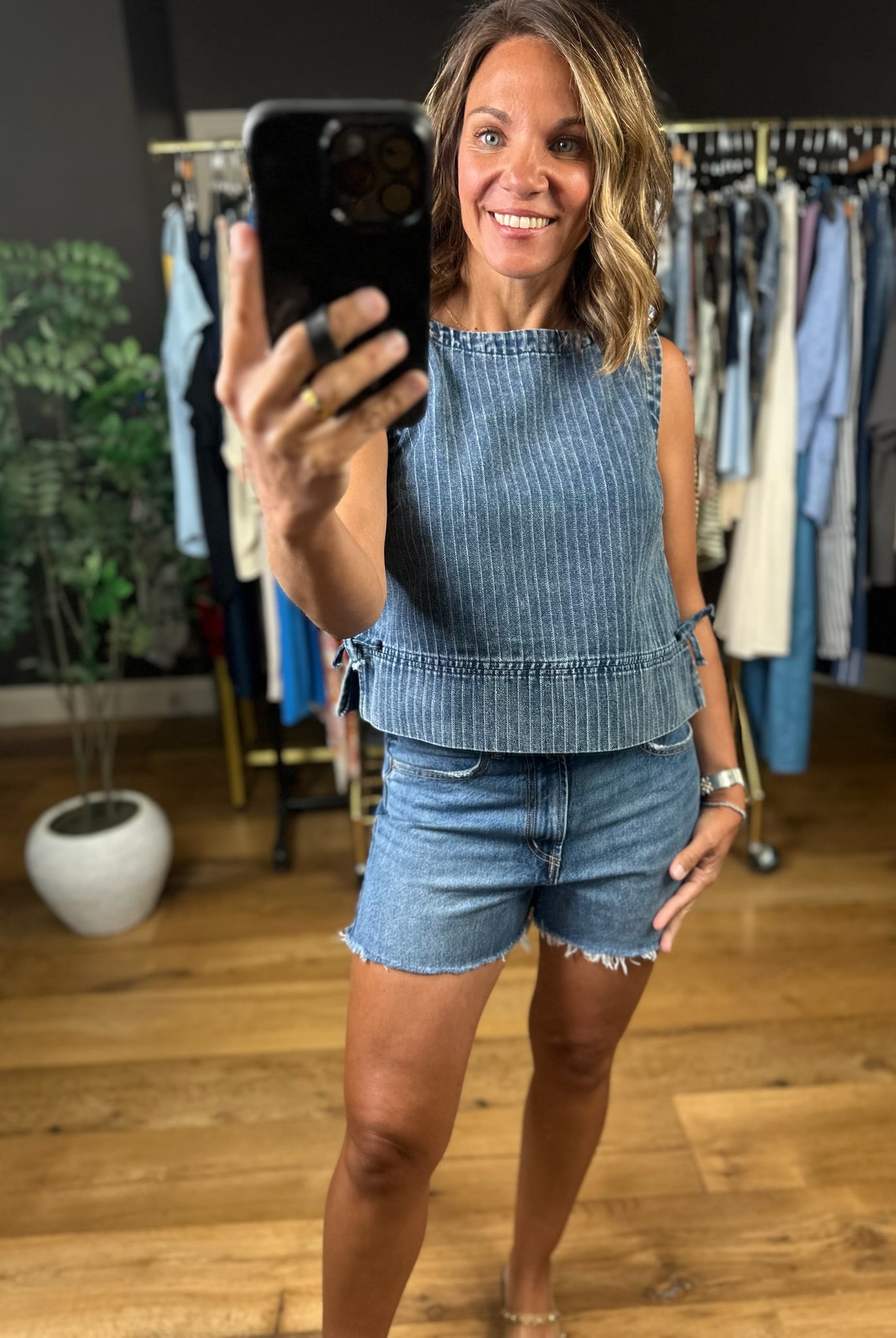 Better In Blue Denim Top-Sleeveless-Blu Pepper-Anna Kaytes Boutique, Women's Fashion Boutique in Grinnell, Iowa