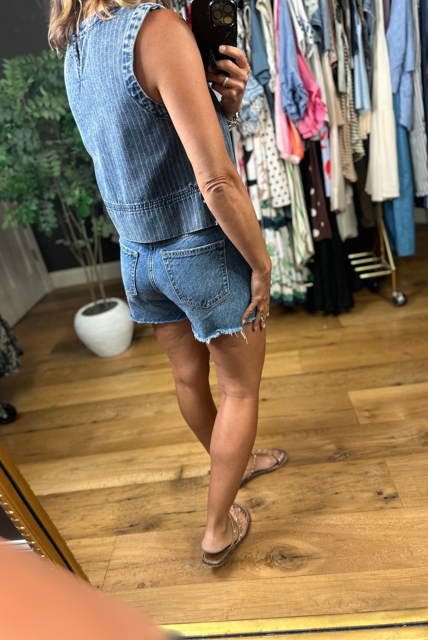 Better In Blue Denim Top-Sleeveless-Blu Pepper-Anna Kaytes Boutique, Women's Fashion Boutique in Grinnell, Iowa