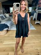 The Real Thing Tie-Front Romper-Very J-Anna Kaytes Boutique, Women's Fashion Boutique in Grinnell, Iowa