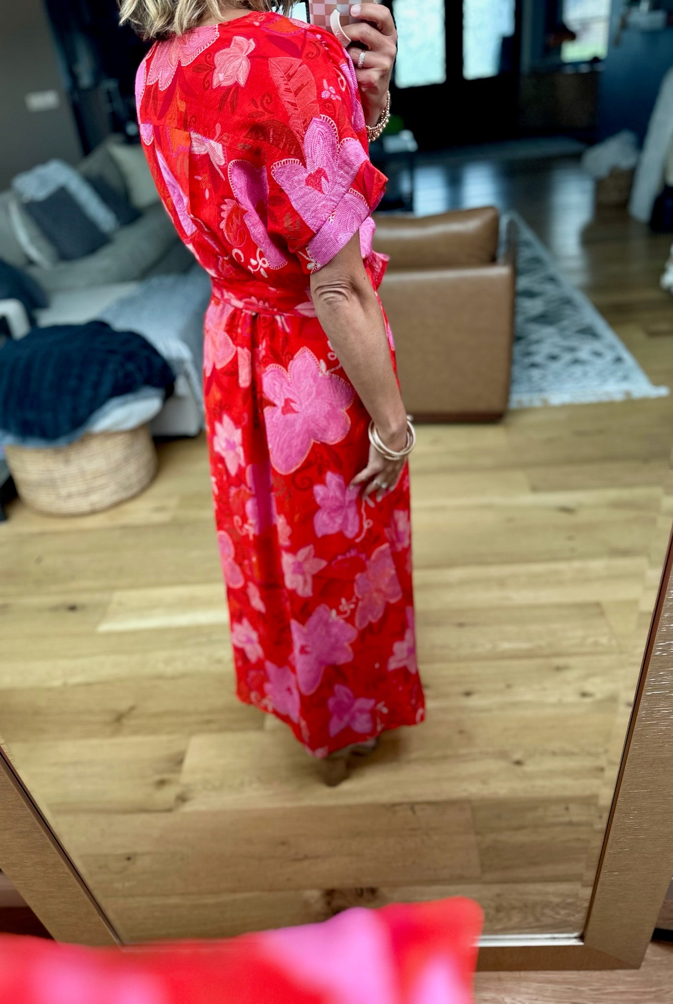 Golden Hour Floral Pocket Dress-THML-Anna Kaytes Boutique, Women's Fashion Boutique in Grinnell, Iowa