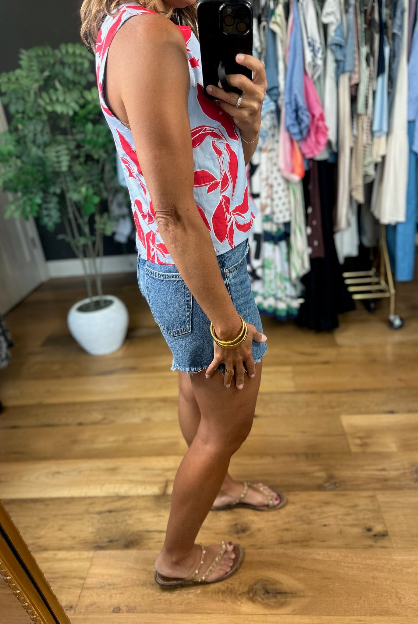 Along The Shore Patterned Top-Short Sleeves-She & Sky-Anna Kaytes Boutique, Women's Fashion Boutique in Grinnell, Iowa