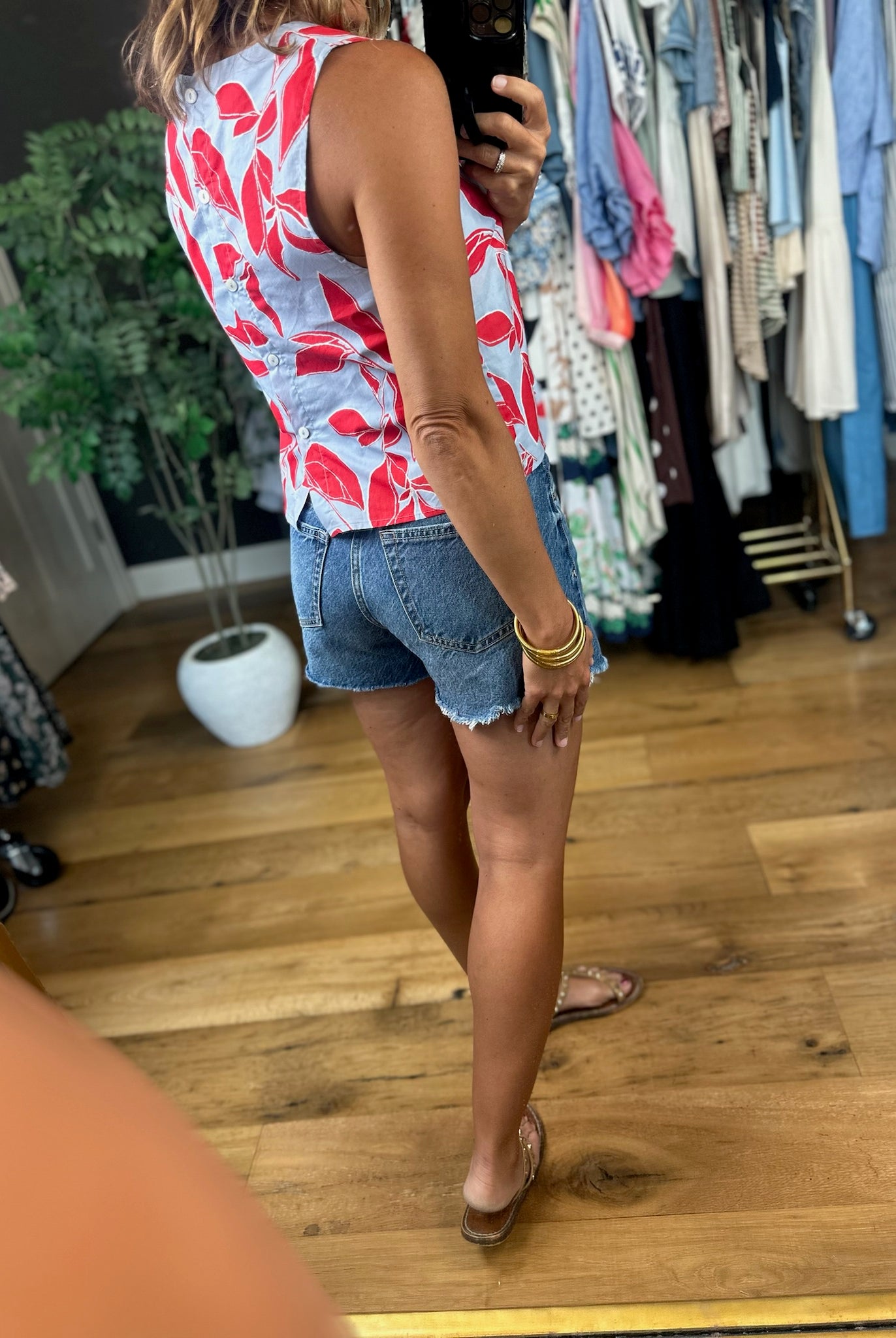 Along The Shore Patterned Top-Short Sleeves-She & Sky-Anna Kaytes Boutique, Women's Fashion Boutique in Grinnell, Iowa
