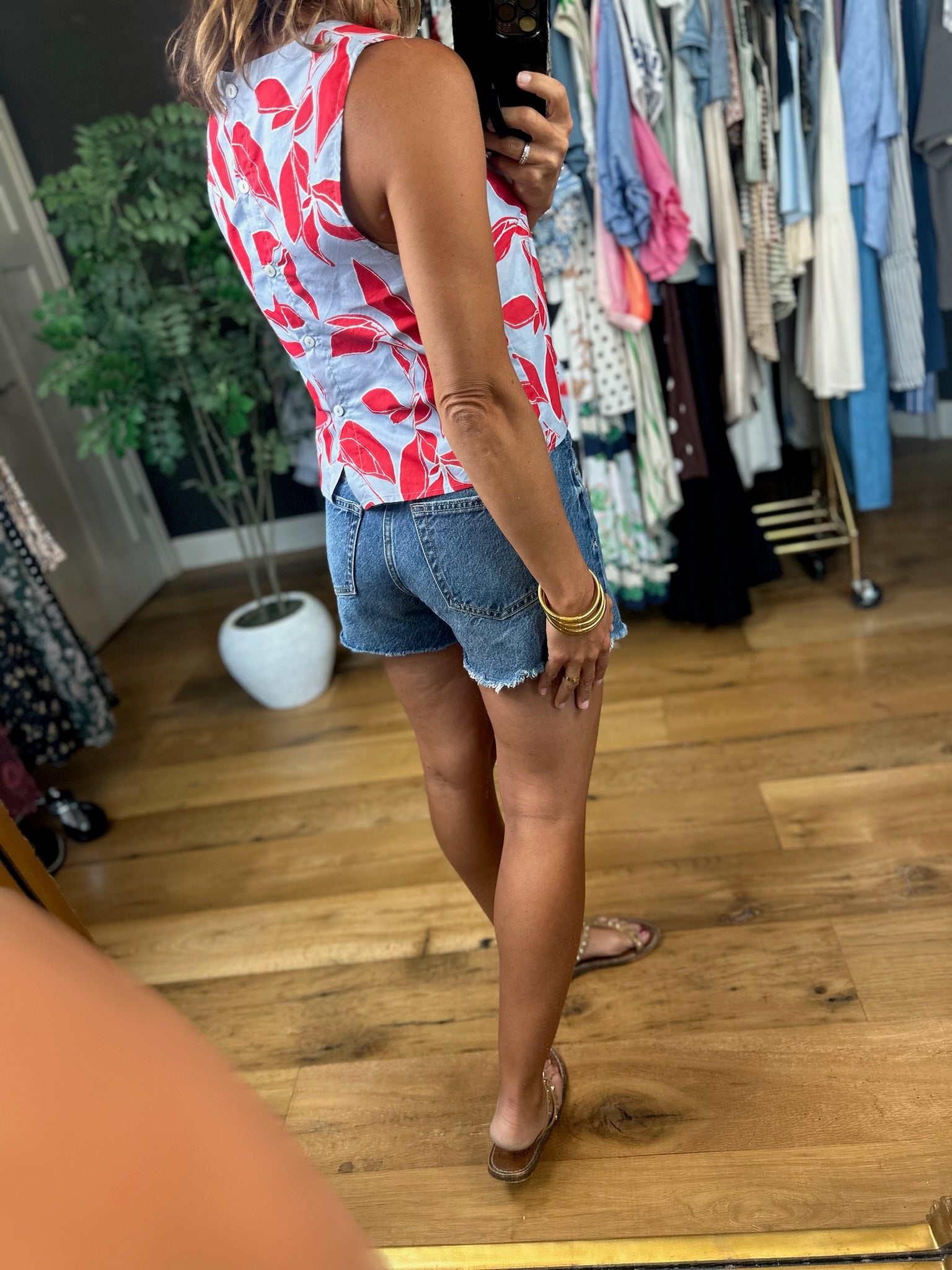 Along The Shore Patterned Top-Short Sleeves-She & Sky-Anna Kaytes Boutique, Women's Fashion Boutique in Grinnell, Iowa