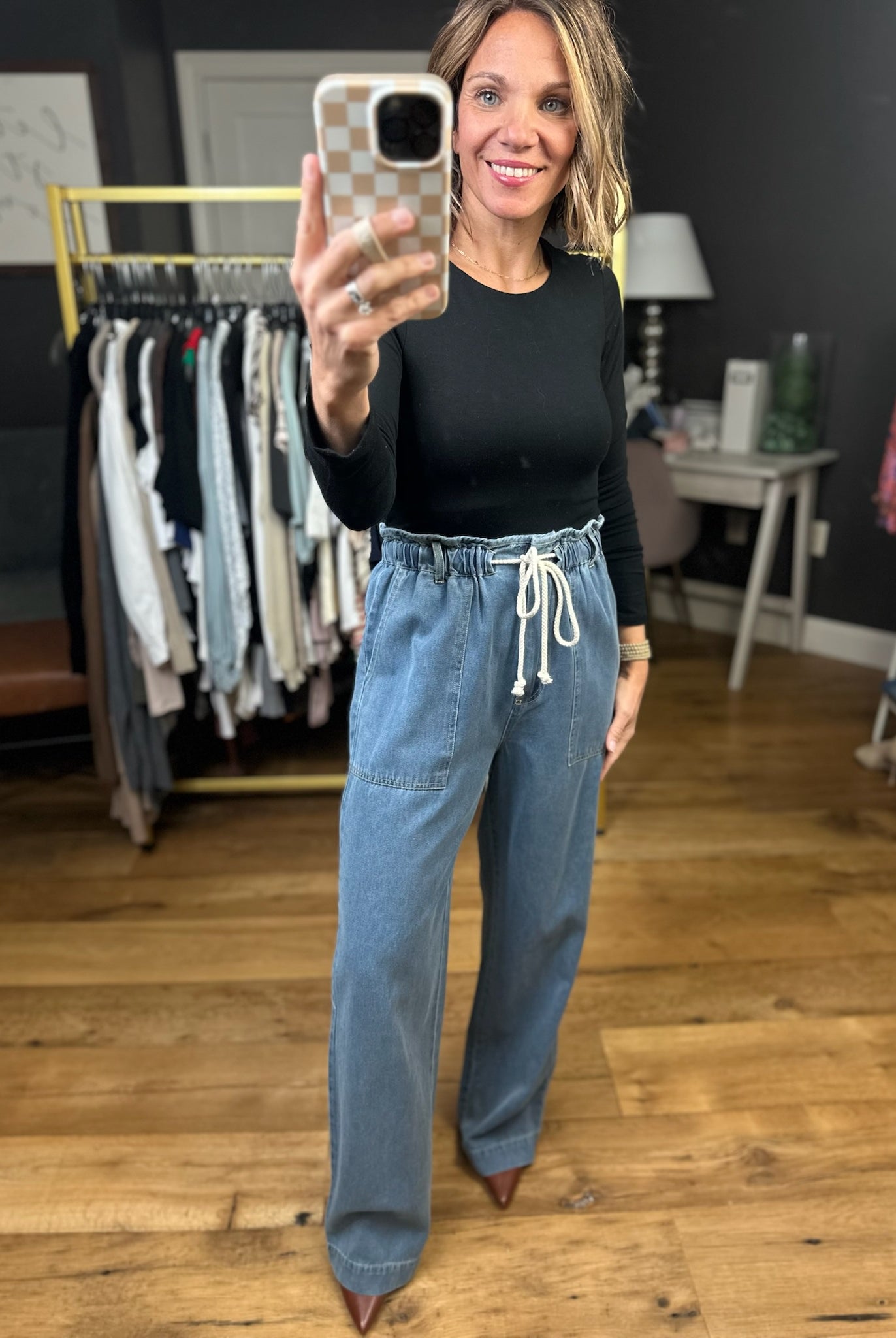 Wish Come True Paperbag Trouser - Light Blue-Entro-Anna Kaytes Boutique, Women's Fashion Boutique in Grinnell, Iowa