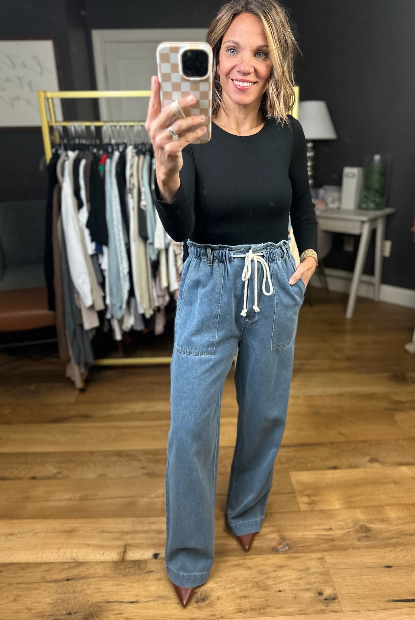 Wish Come True Paperbag Trouser - Light Blue-Entro-Anna Kaytes Boutique, Women's Fashion Boutique in Grinnell, Iowa