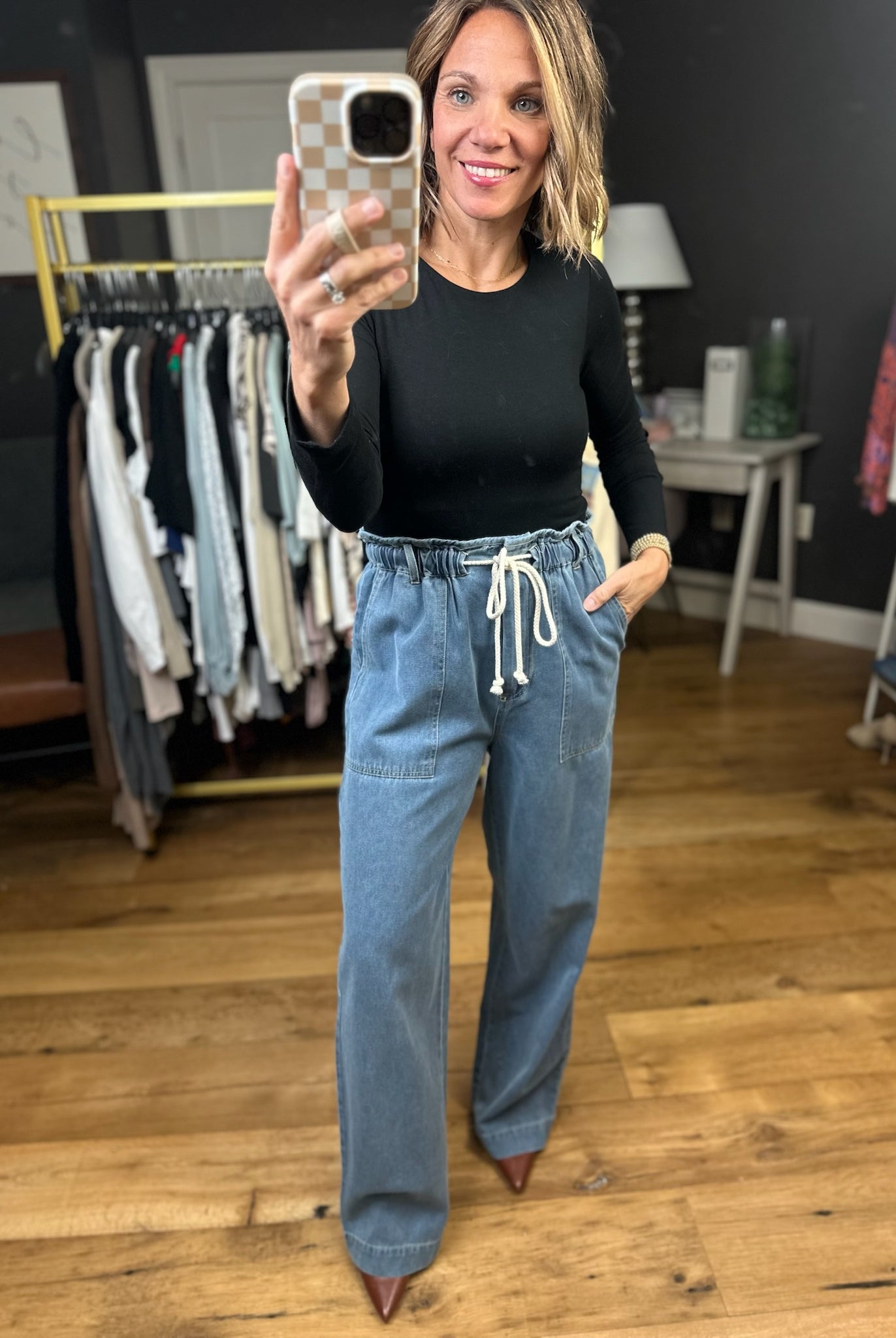Wish Come True Paperbag Trouser - Light Blue-Entro-Anna Kaytes Boutique, Women's Fashion Boutique in Grinnell, Iowa