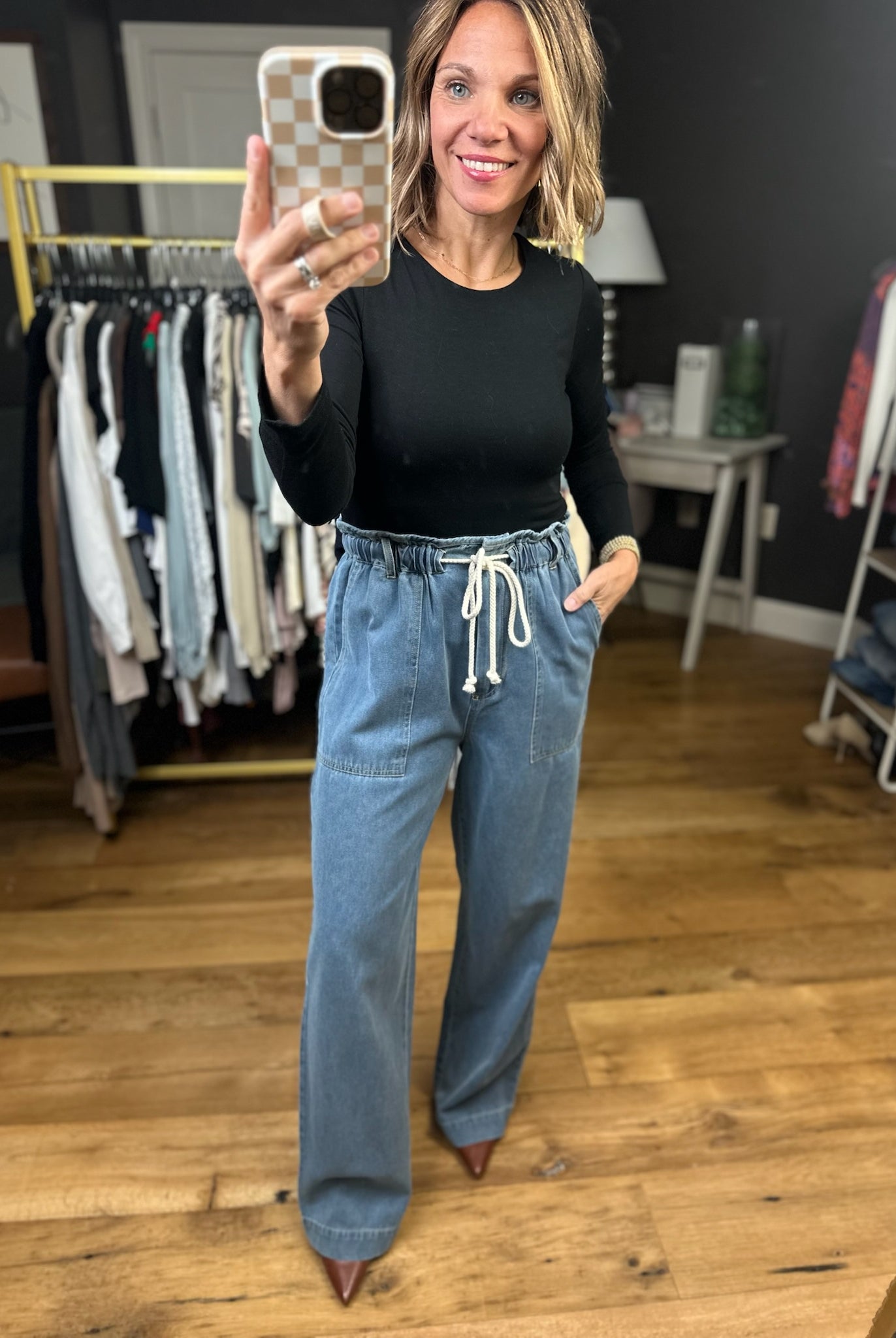 Wish Come True Paperbag Trouser - Light Blue-Entro-Anna Kaytes Boutique, Women's Fashion Boutique in Grinnell, Iowa