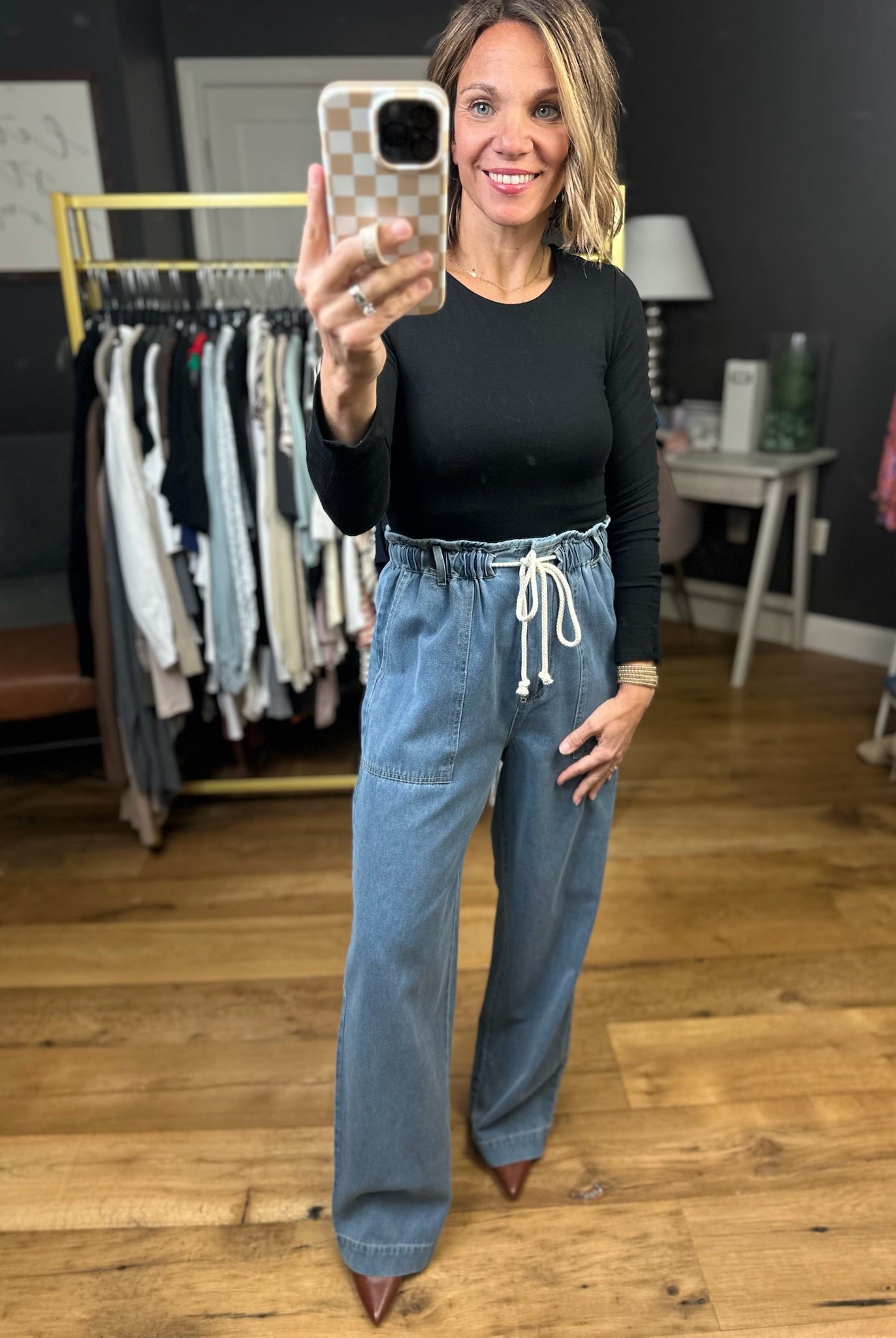 Wish Come True Paperbag Trouser - Light Blue-Entro-Anna Kaytes Boutique, Women's Fashion Boutique in Grinnell, Iowa