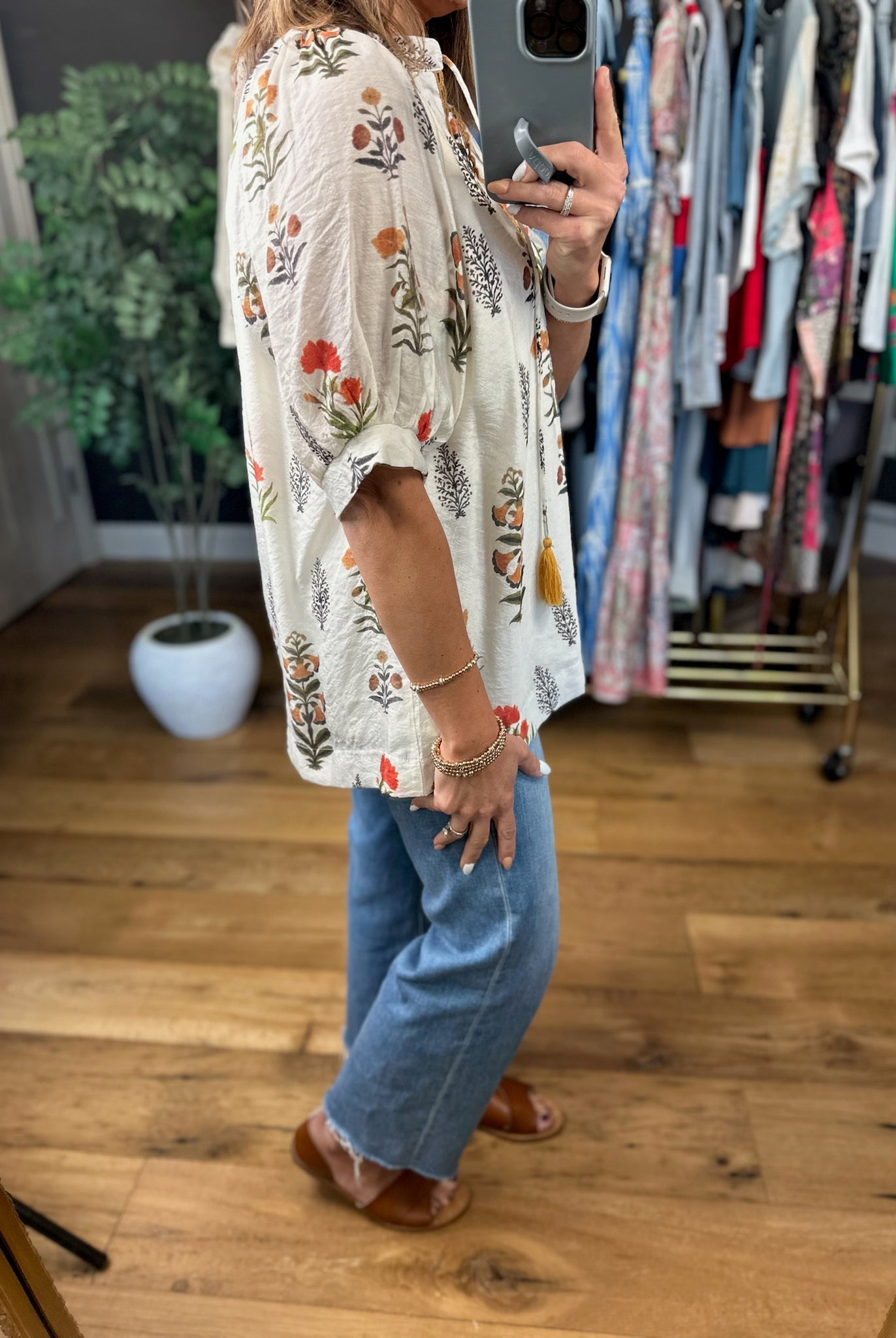 Petal & Grace Floral Top-Short Sleeves-Umgee-Anna Kaytes Boutique, Women's Fashion Boutique in Grinnell, Iowa