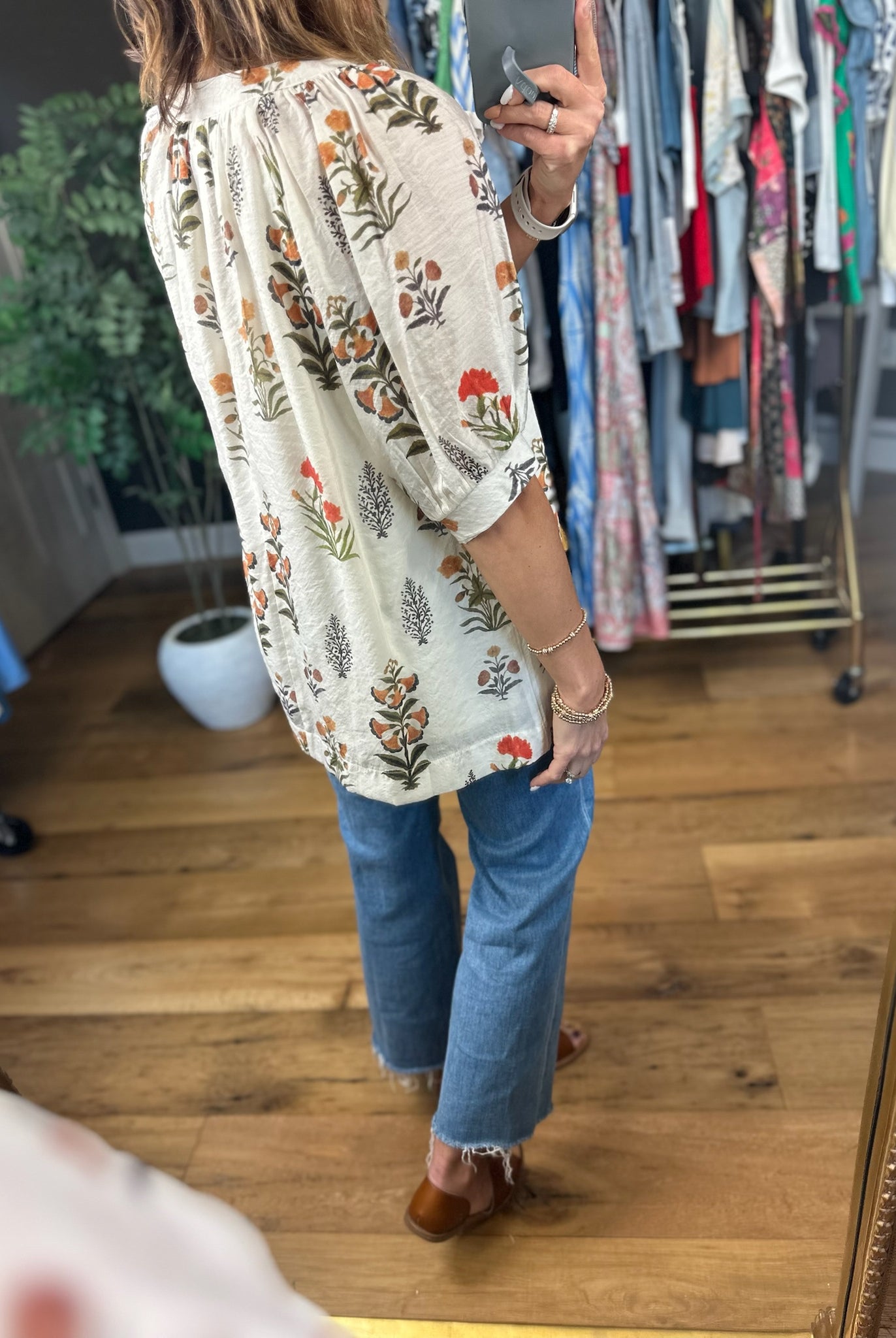 Petal & Grace Floral Top-Short Sleeves-Umgee-Anna Kaytes Boutique, Women's Fashion Boutique in Grinnell, Iowa