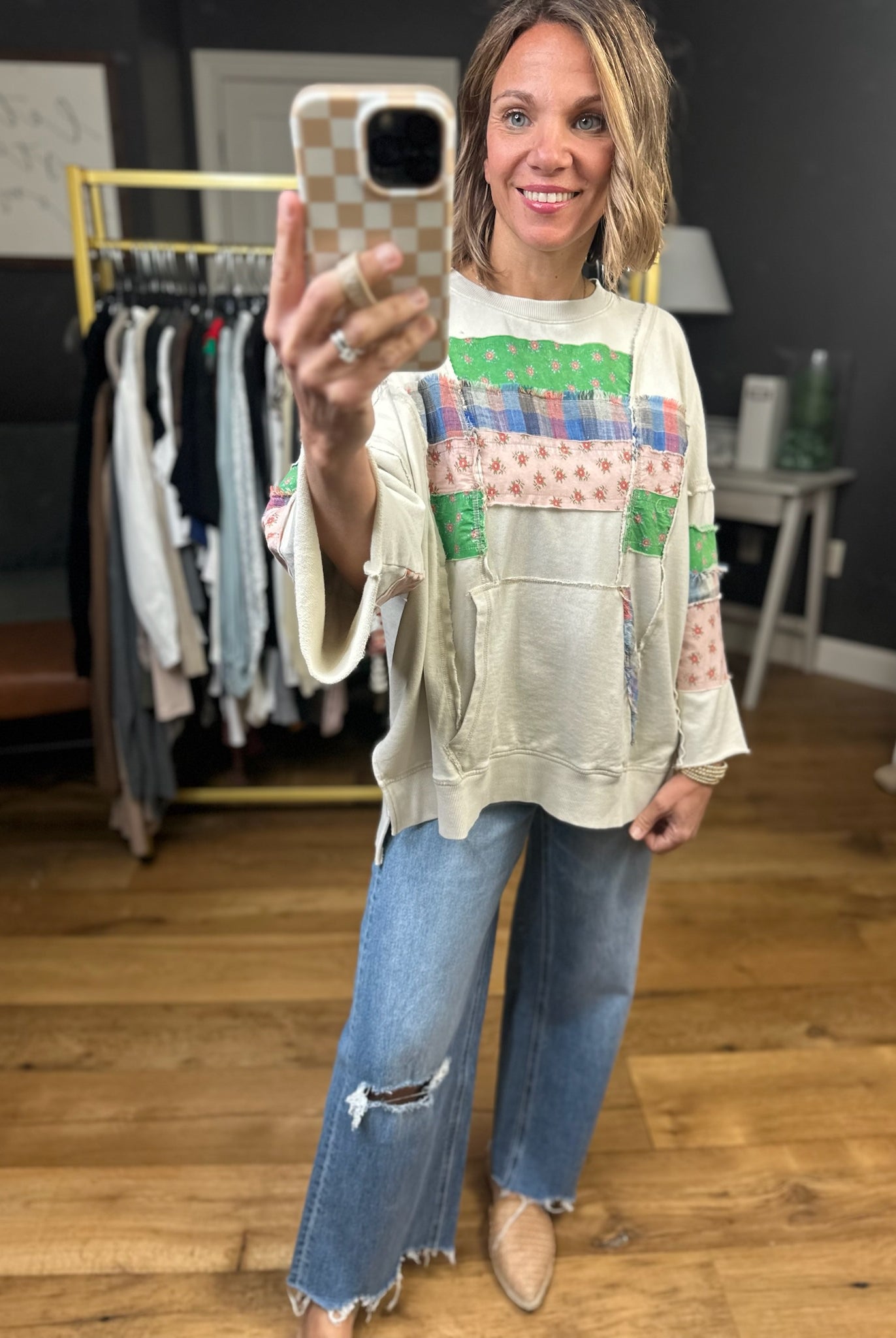 Looking Ahead Quilted Top-Easel-Anna Kaytes Boutique, Women's Fashion Boutique in Grinnell, Iowa