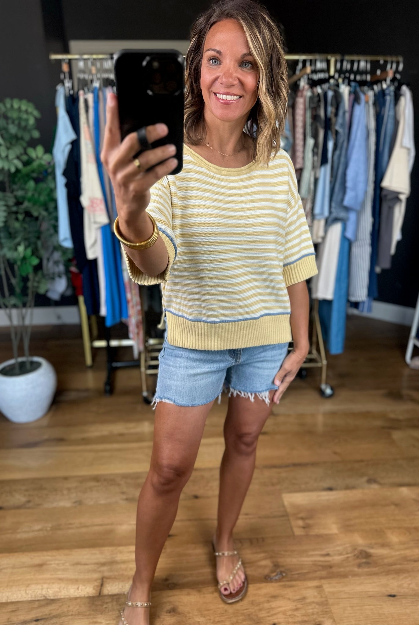 Good Opportunities Knit Top-Short Sleeves-Blu Pepper-Anna Kaytes Boutique, Women's Fashion Boutique in Grinnell, Iowa