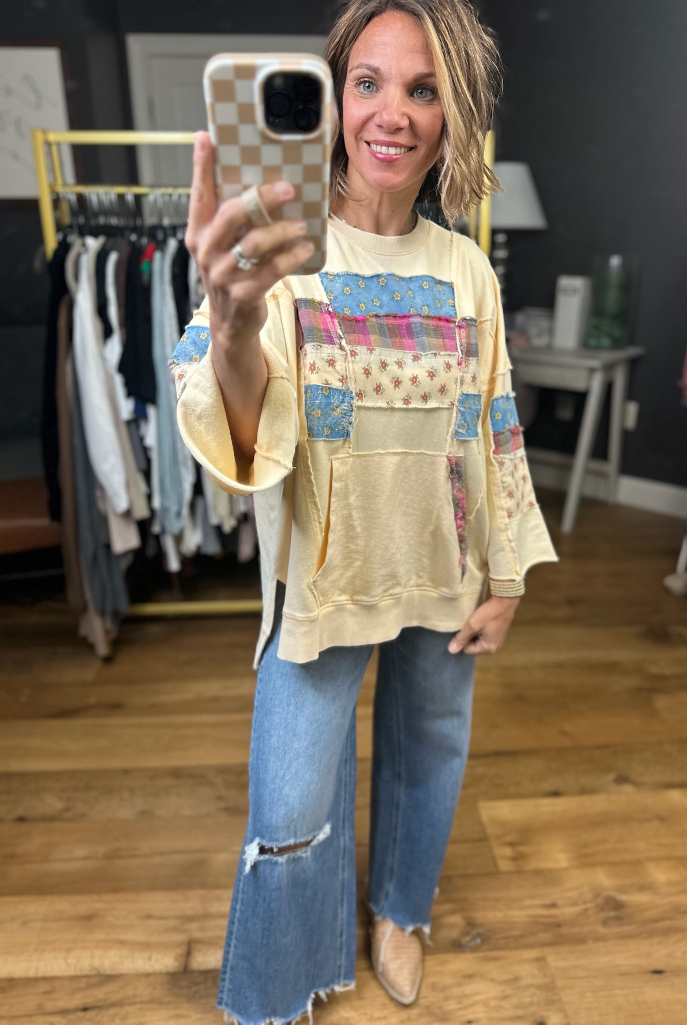 Looking Ahead Quilted Top-Easel-Anna Kaytes Boutique, Women's Fashion Boutique in Grinnell, Iowa