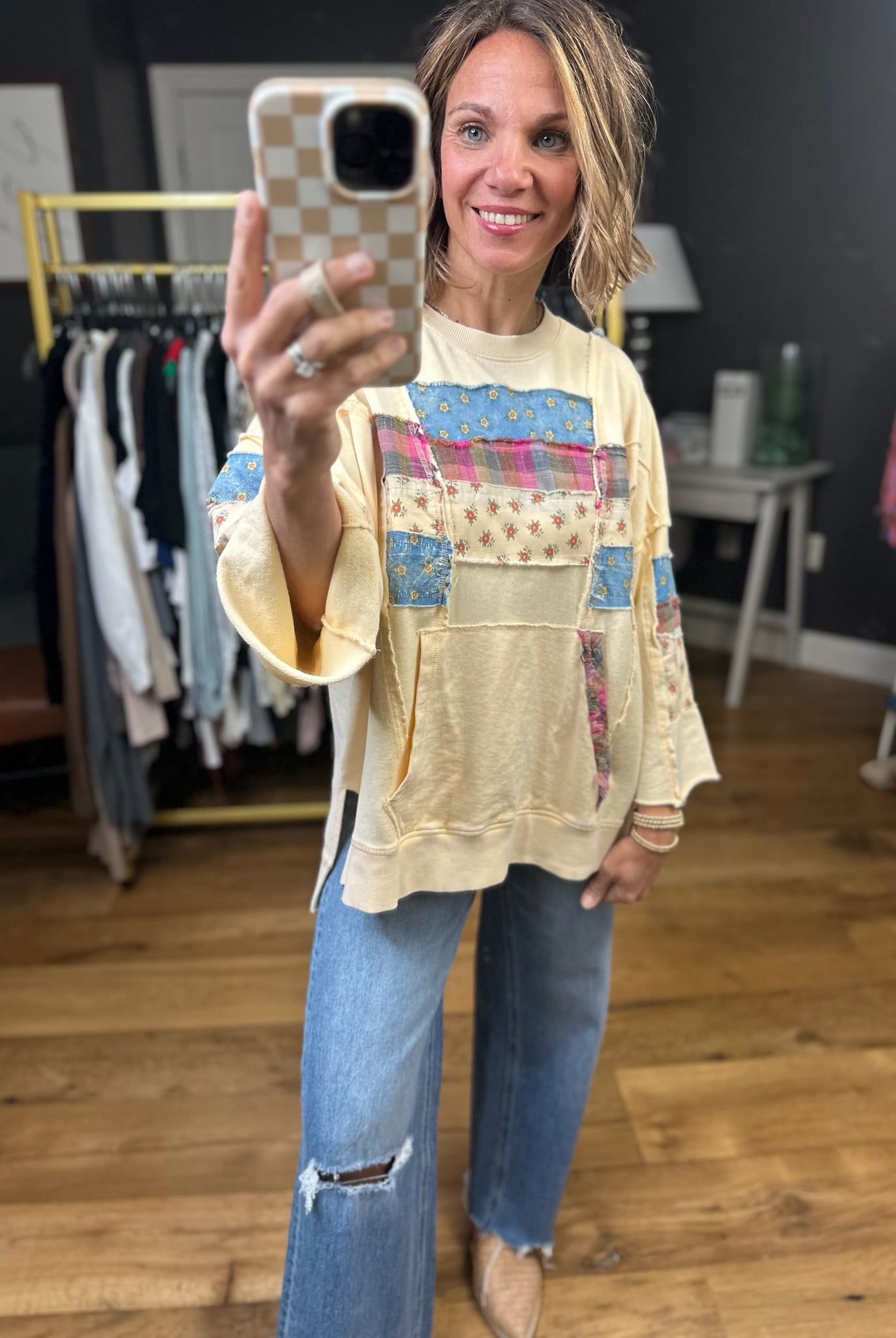 Looking Ahead Quilted Top-Easel-Anna Kaytes Boutique, Women's Fashion Boutique in Grinnell, Iowa