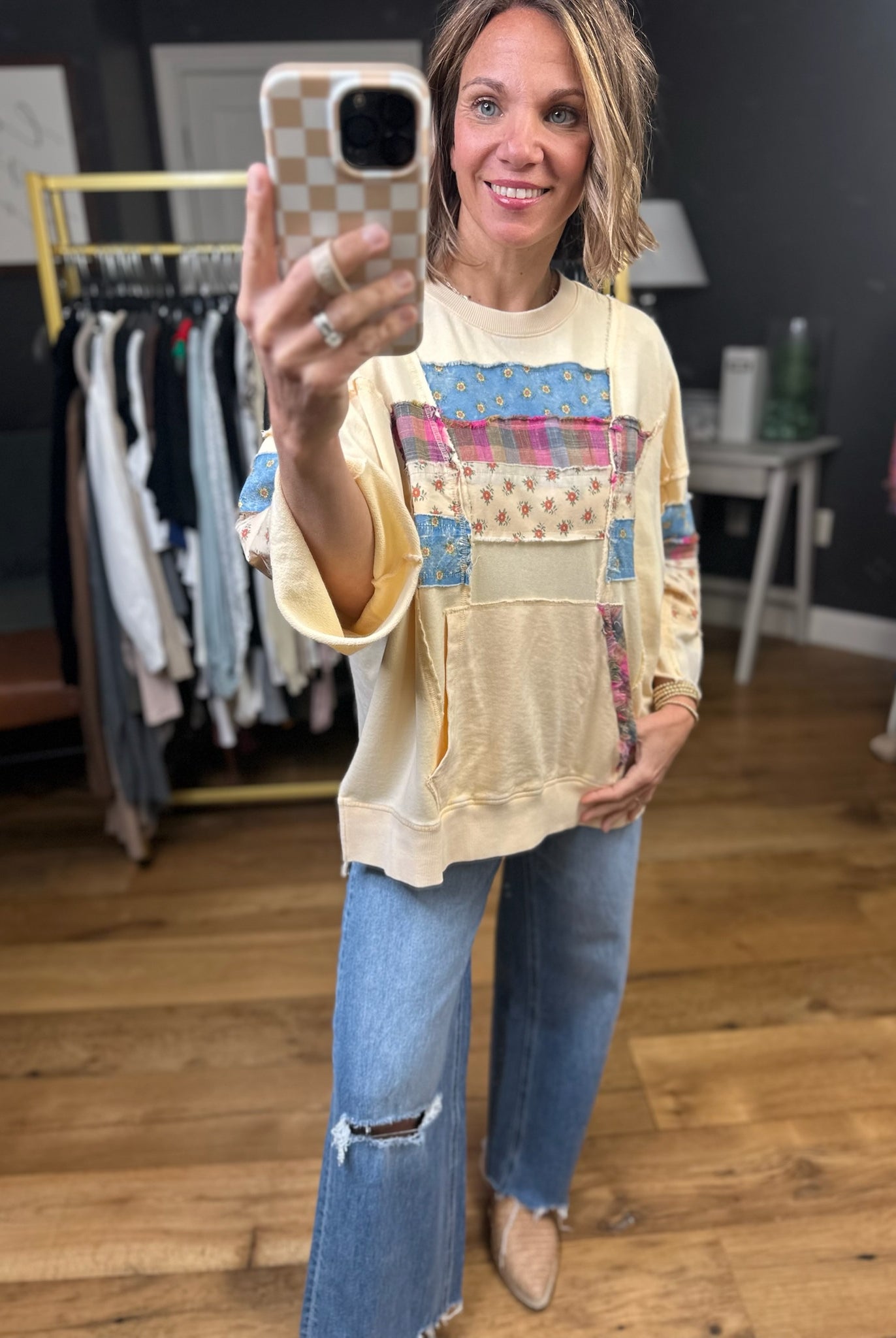 Looking Ahead Quilted Top-Easel-Anna Kaytes Boutique, Women's Fashion Boutique in Grinnell, Iowa