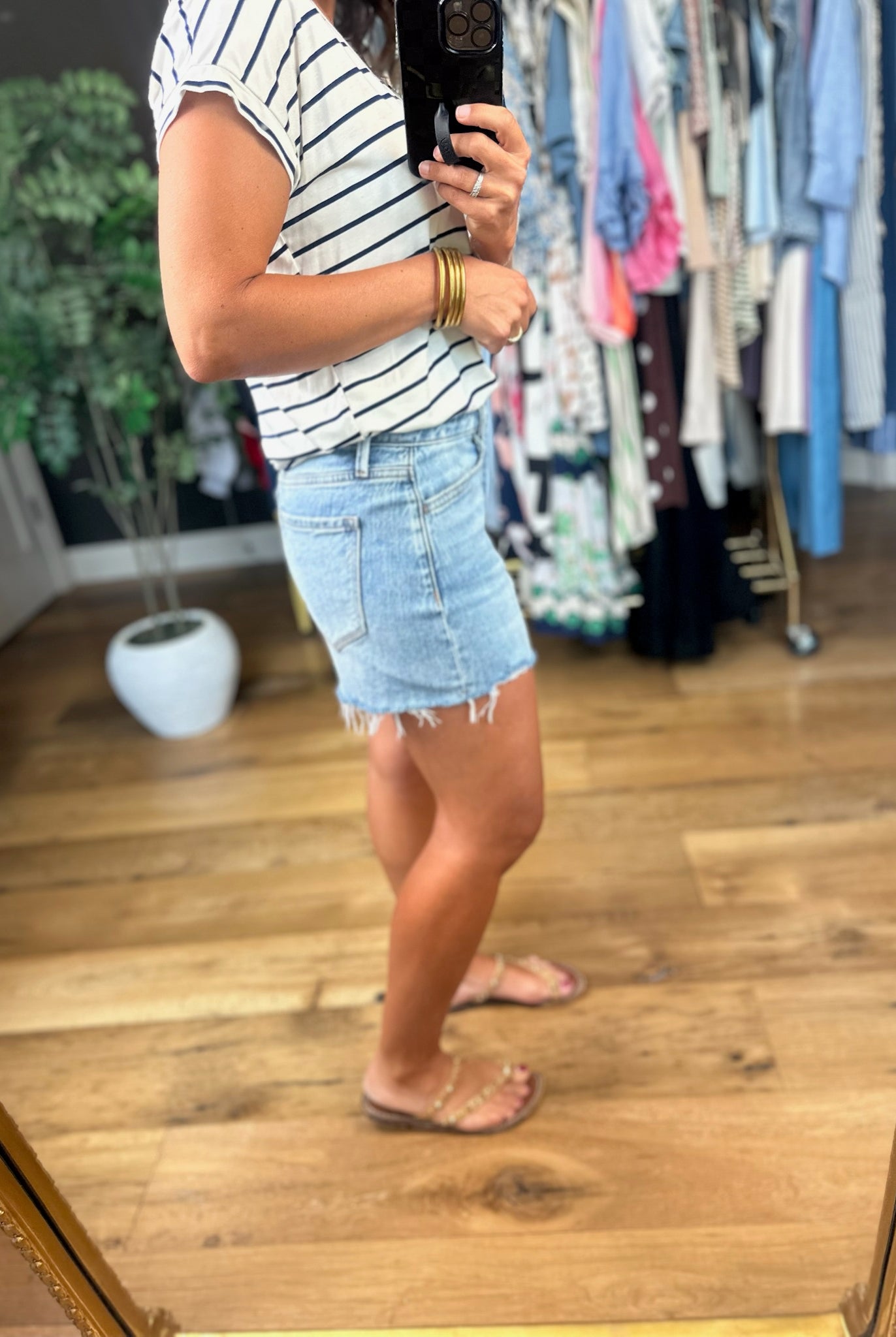 Feels This Good Striped V-Neck Tee-Short Sleeves-Staccato-Anna Kaytes Boutique, Women's Fashion Boutique in Grinnell, Iowa