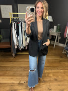 Heard It Here First Blazer - Black-The Workshop-Anna Kaytes Boutique, Women's Fashion Boutique in Grinnell, Iowa