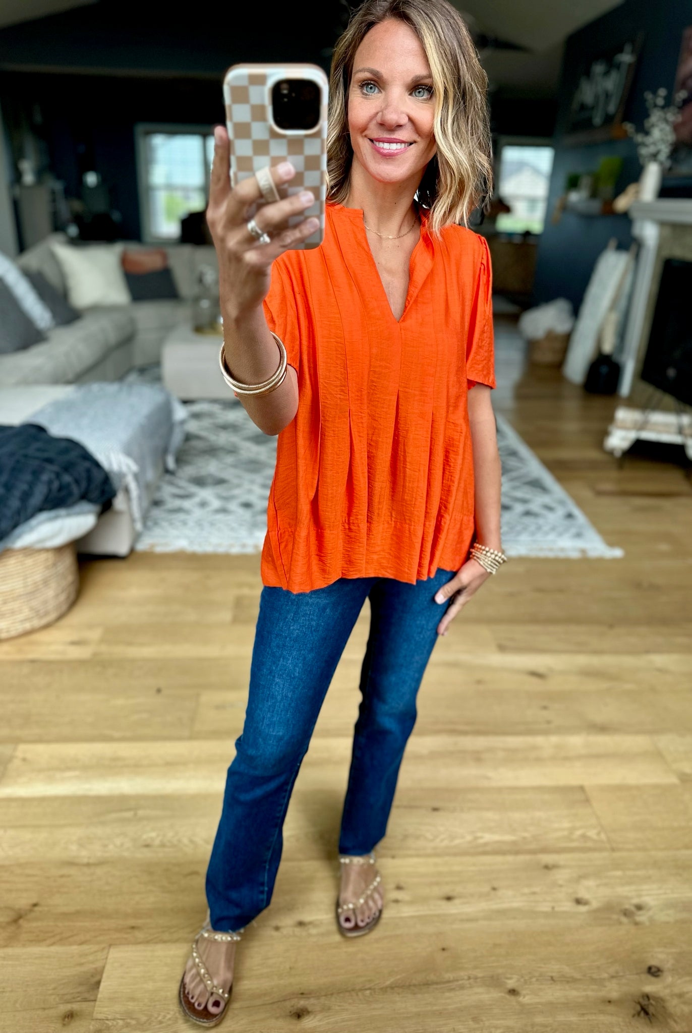 Paradise Sun Pleated Top-THML-Anna Kaytes Boutique, Women's Fashion Boutique in Grinnell, Iowa