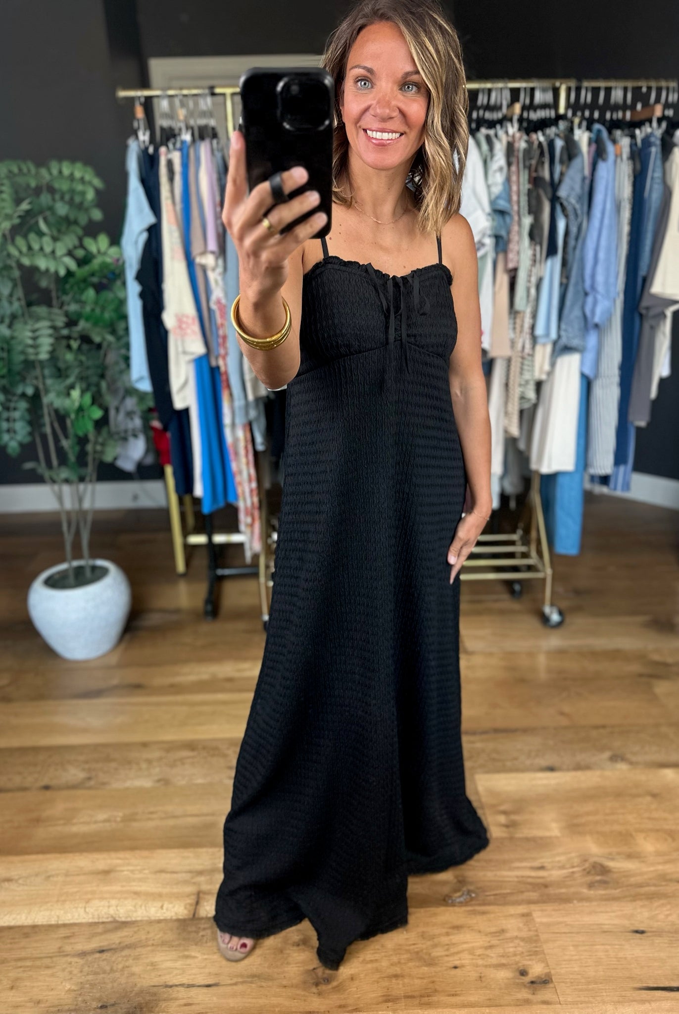 Knew Me Best Textured Tie-Front Maxi-Dresses-Wishlist-Anna Kaytes Boutique, Women's Fashion Boutique in Grinnell, Iowa