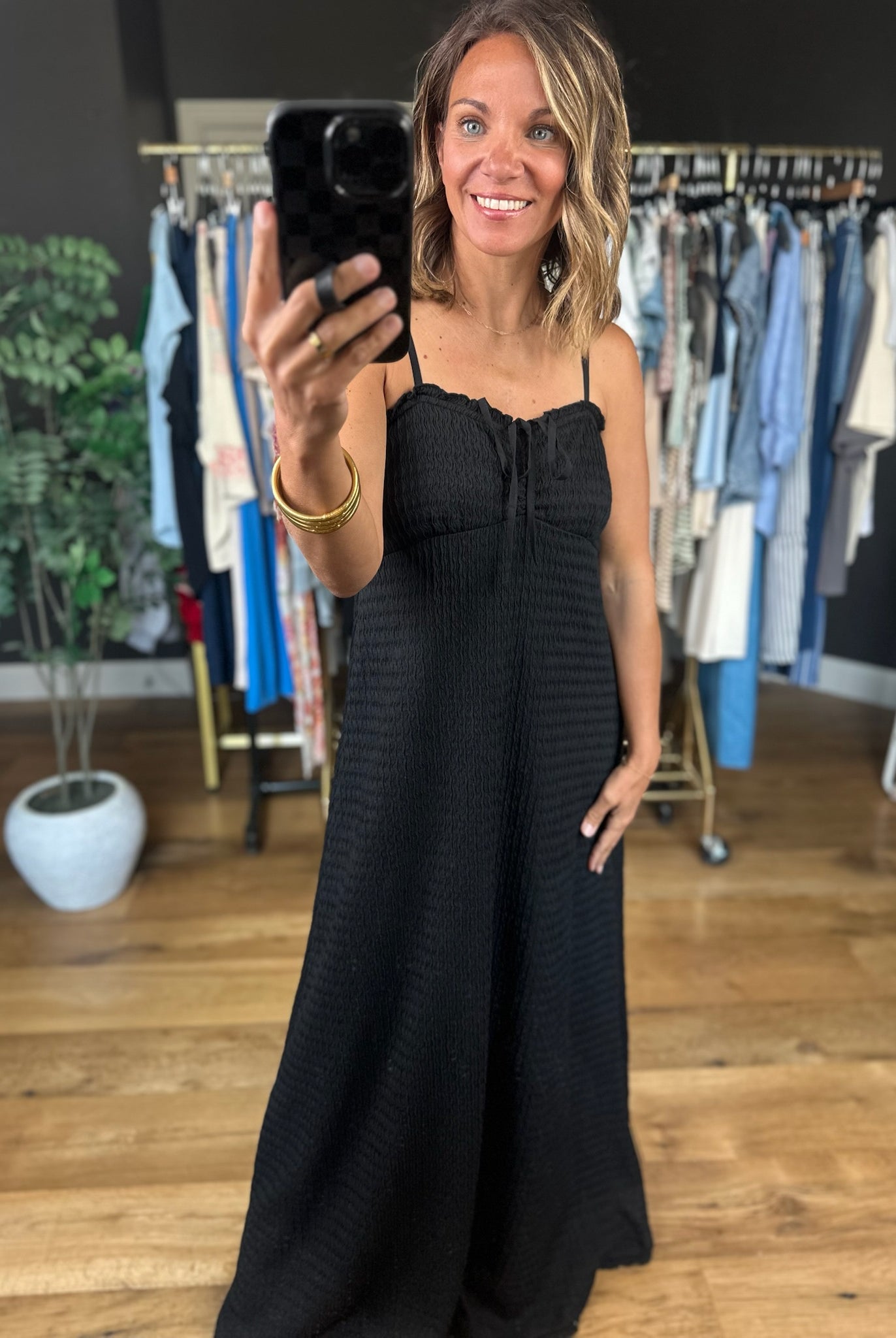 Knew Me Best Textured Tie-Front Maxi-Dresses-Wishlist-Anna Kaytes Boutique, Women's Fashion Boutique in Grinnell, Iowa
