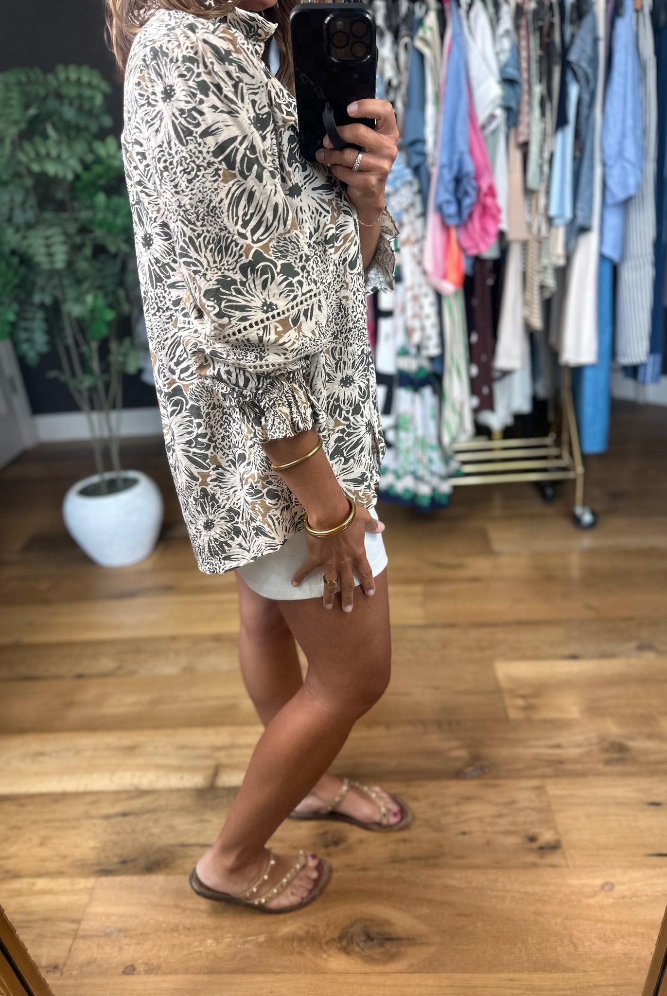 Promise Tomorrow Floral Button-Down Top-Long Sleeves-Umgee-Anna Kaytes Boutique, Women's Fashion Boutique in Grinnell, Iowa