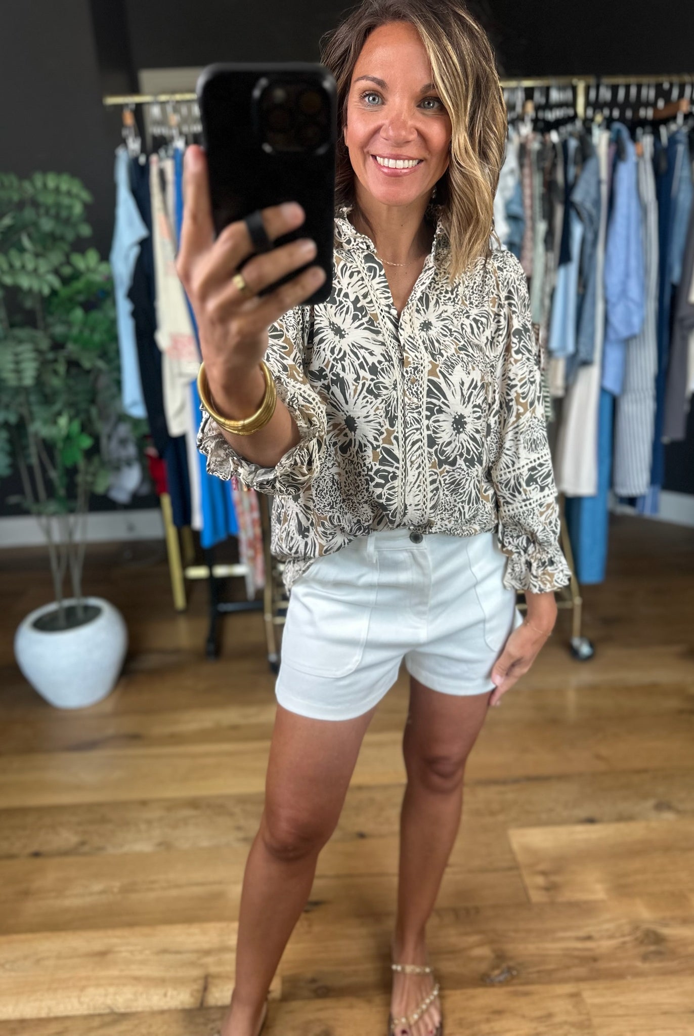 Promise Tomorrow Floral Button-Down Top-Long Sleeves-Umgee-Anna Kaytes Boutique, Women's Fashion Boutique in Grinnell, Iowa
